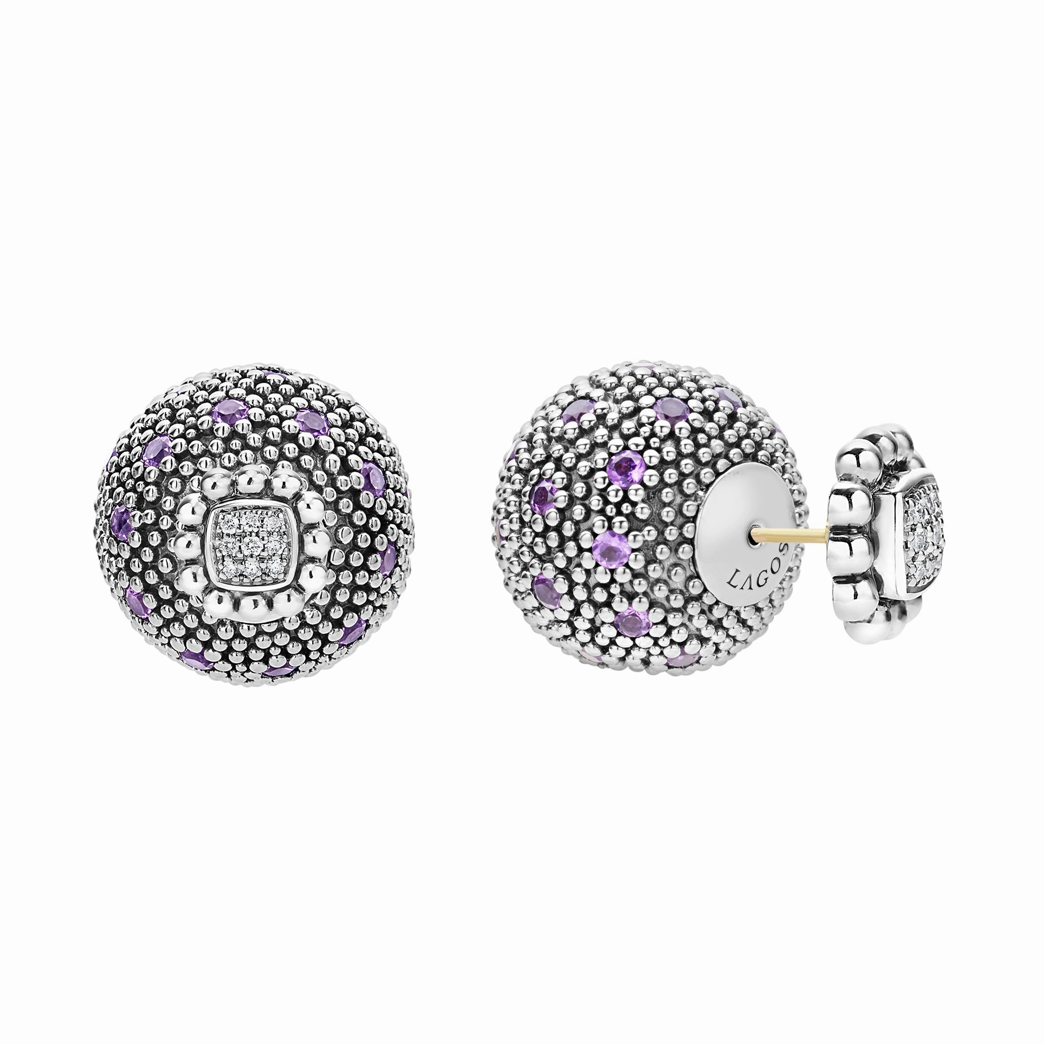 Signature Caviar Amethyst Earring Backs