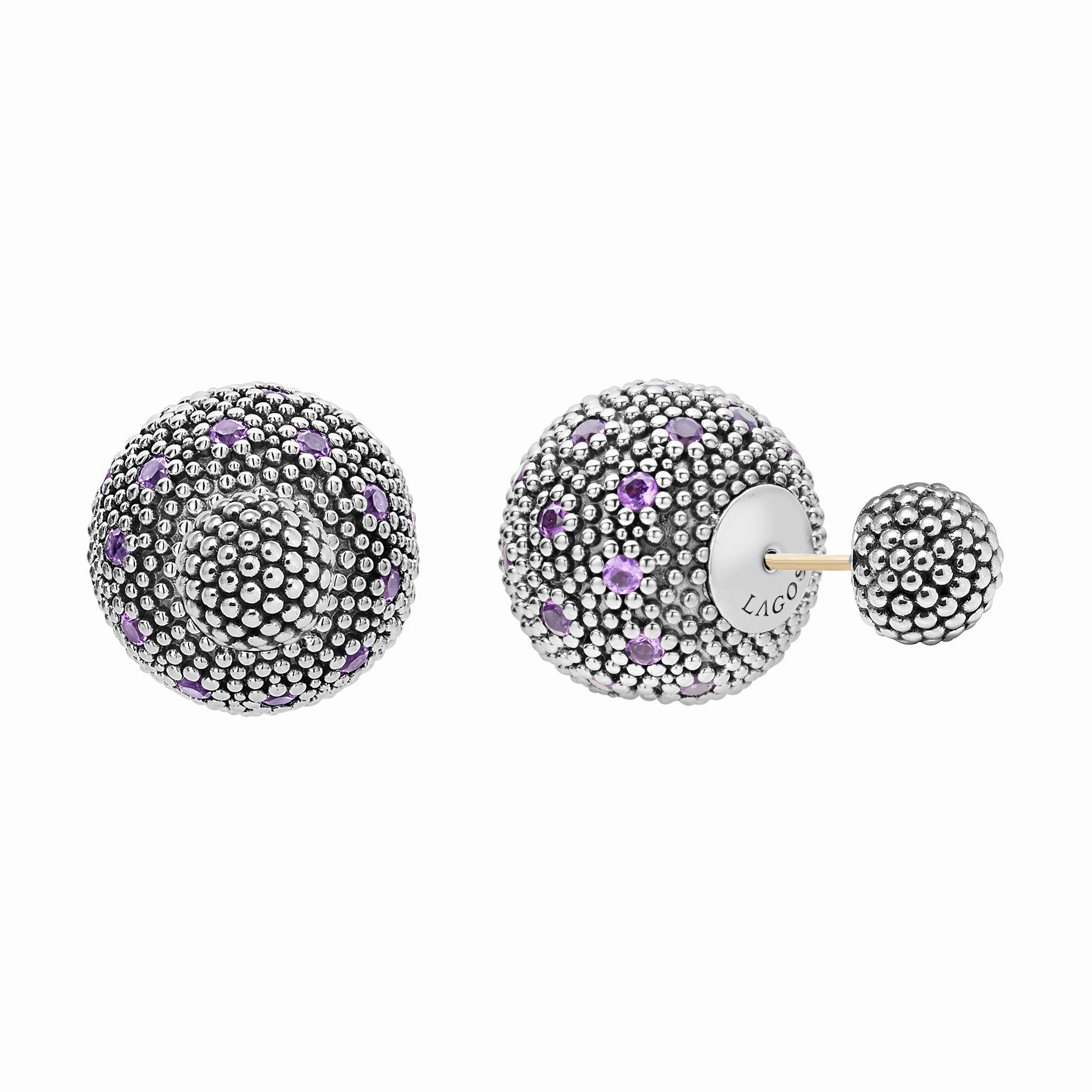 Signature Caviar Amethyst Earring Backs