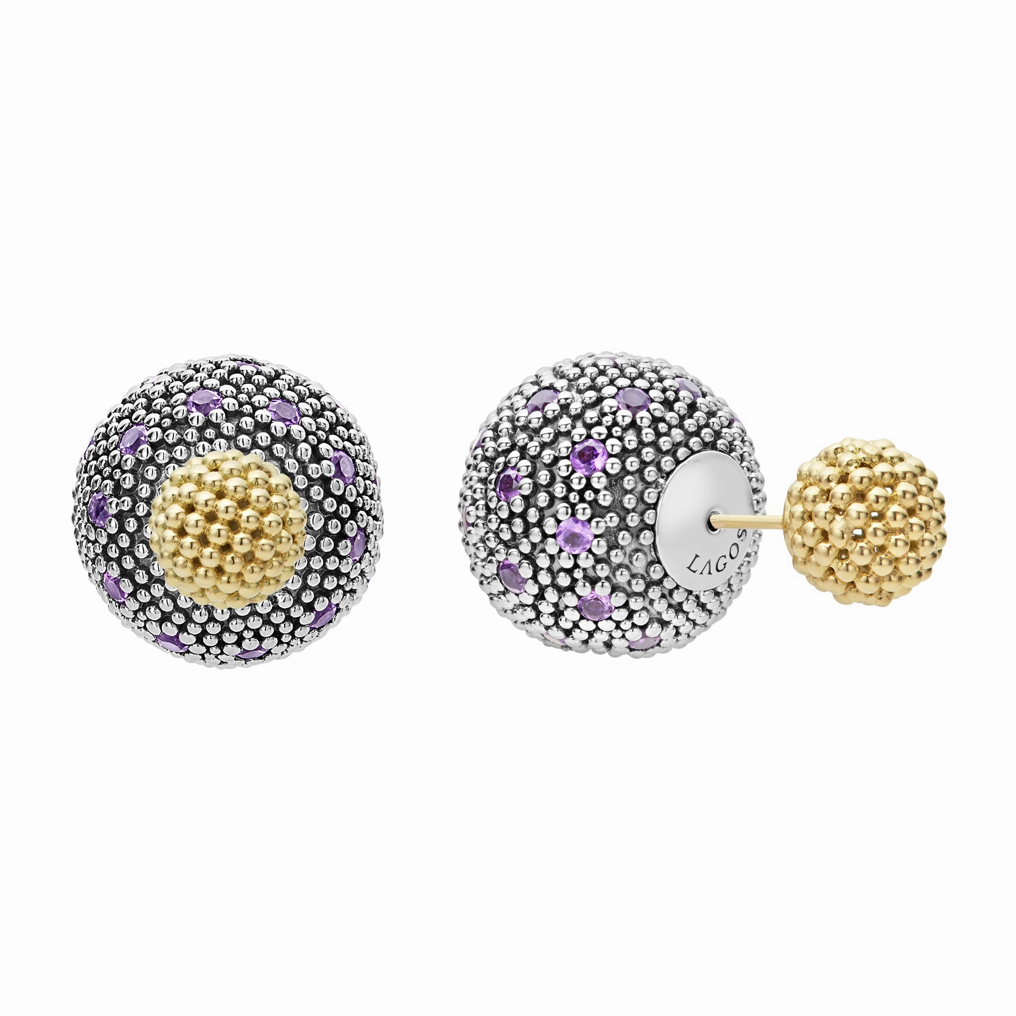 Signature Caviar Amethyst Earring Backs