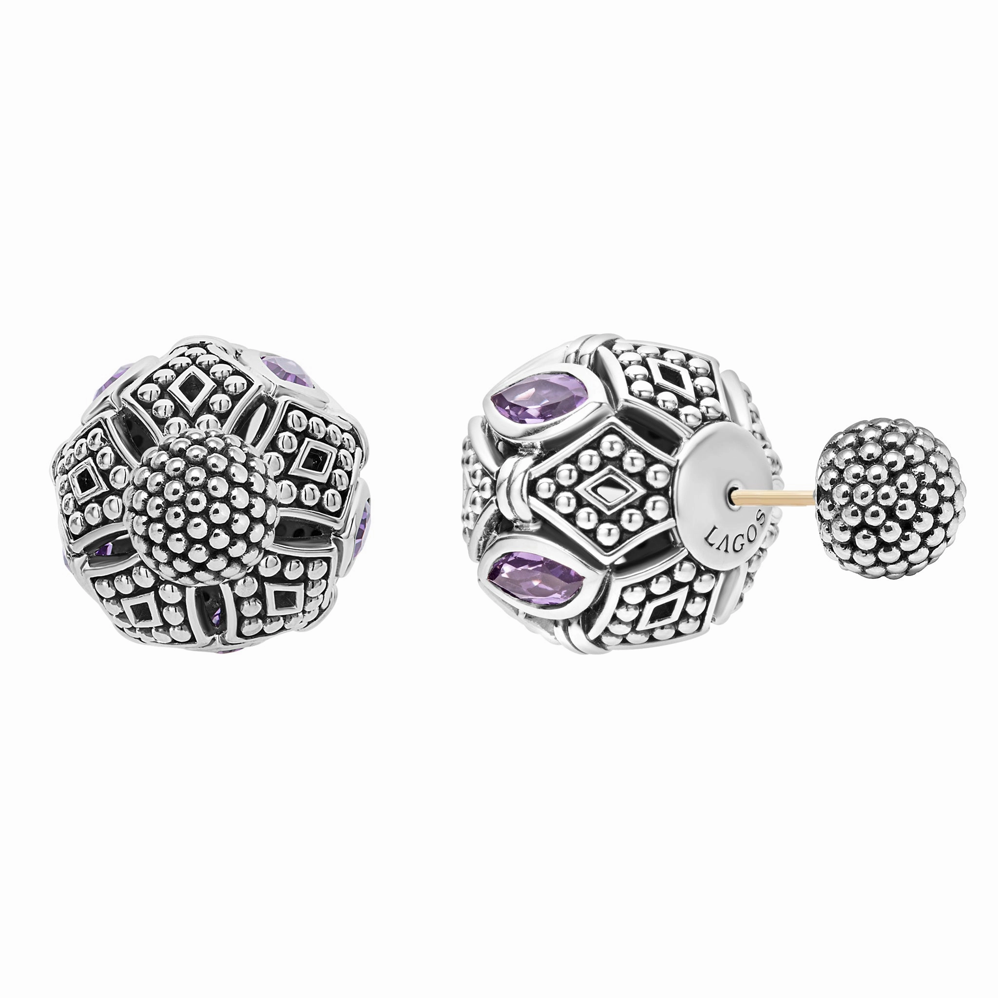 Signature Caviar Amethyst Earring Backs