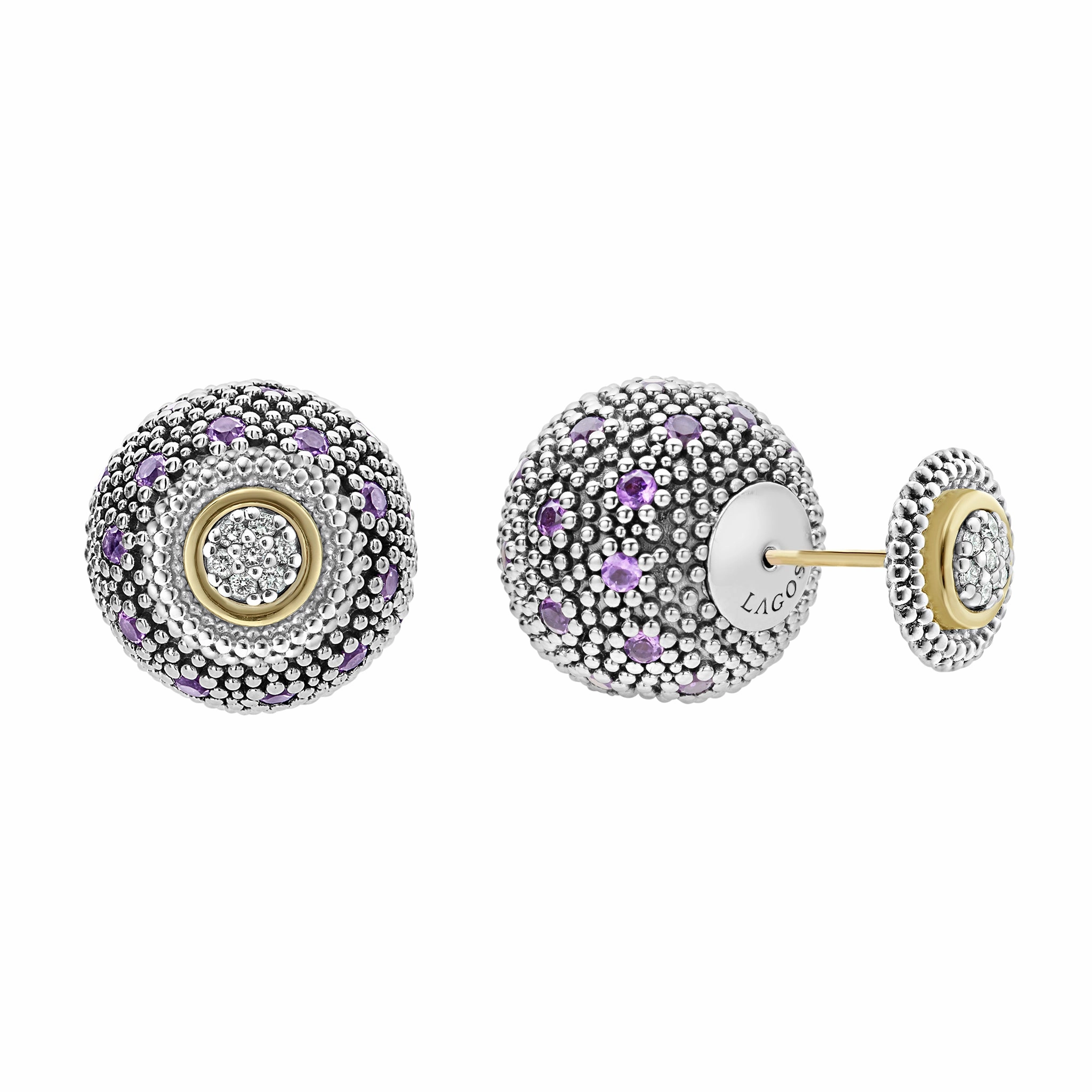 Signature Caviar Amethyst Earring Backs