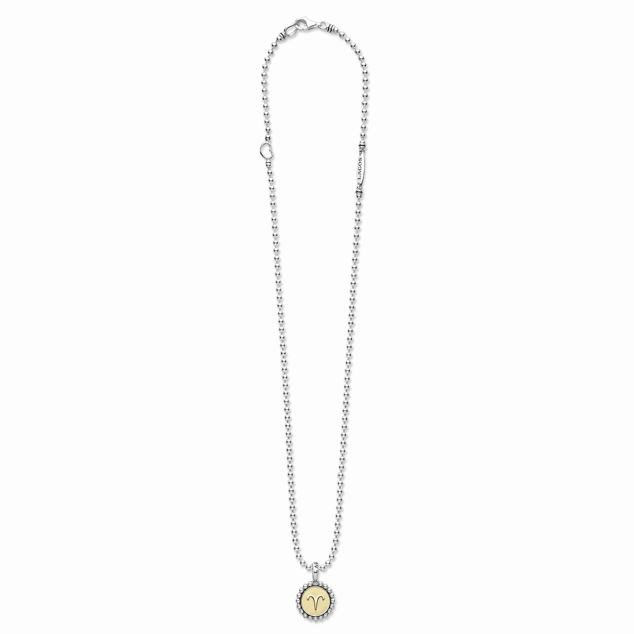 Signature Caviar Aries Zodiac Charm Necklace