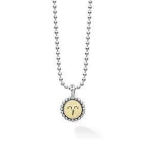 Signature Caviar Aries Zodiac Charm Necklace
