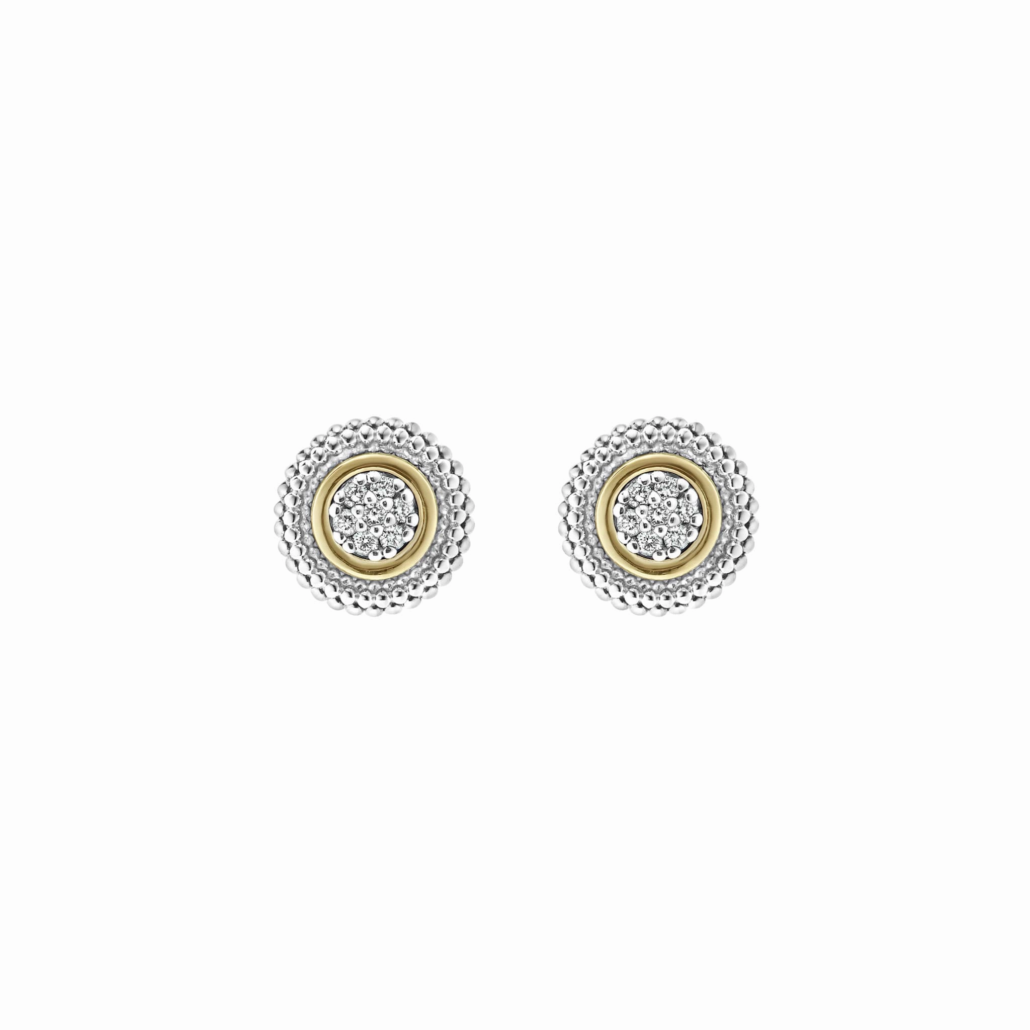 Signature Caviar Beaded Diamond Stud Earrings