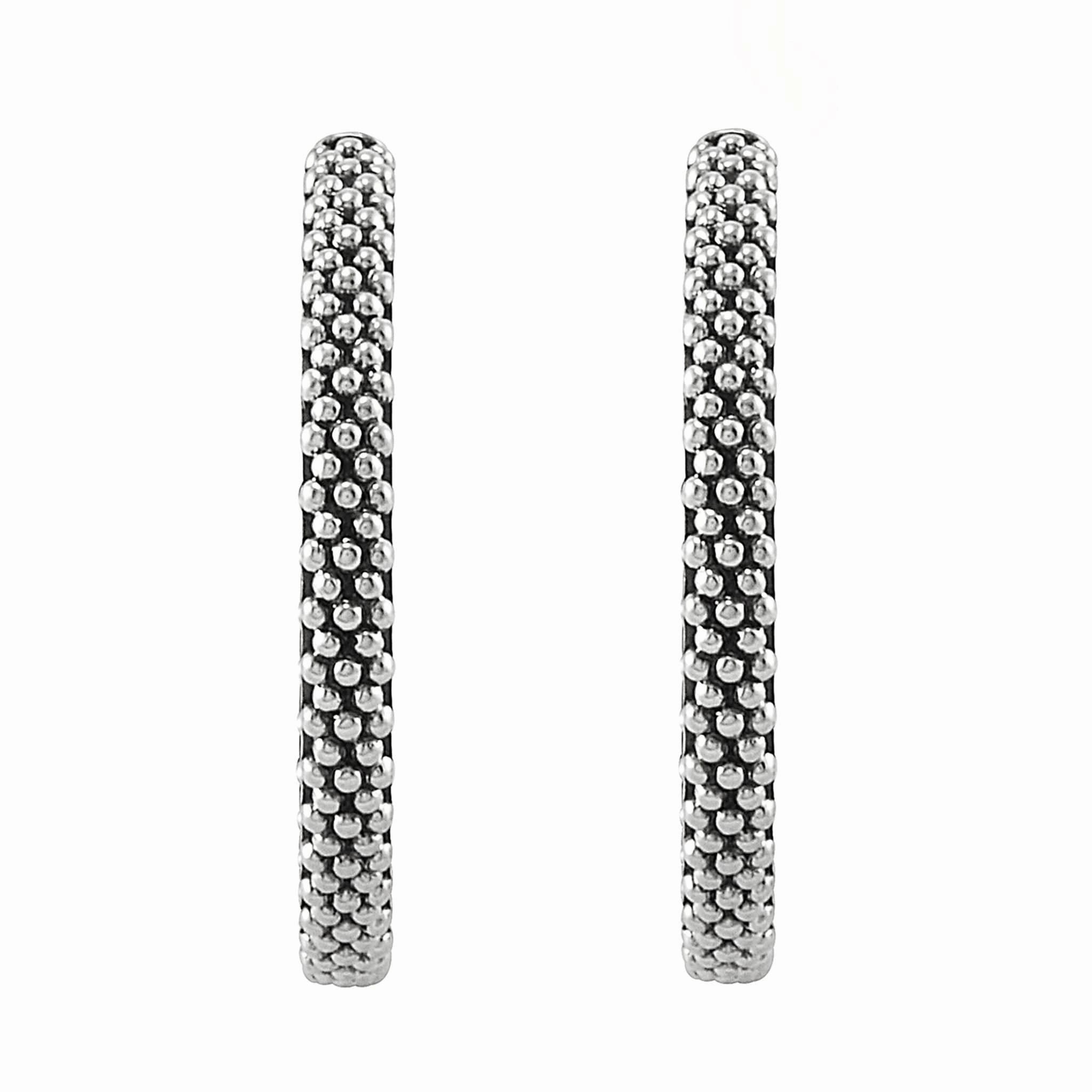 Signature Caviar Beaded Hoop Earrings