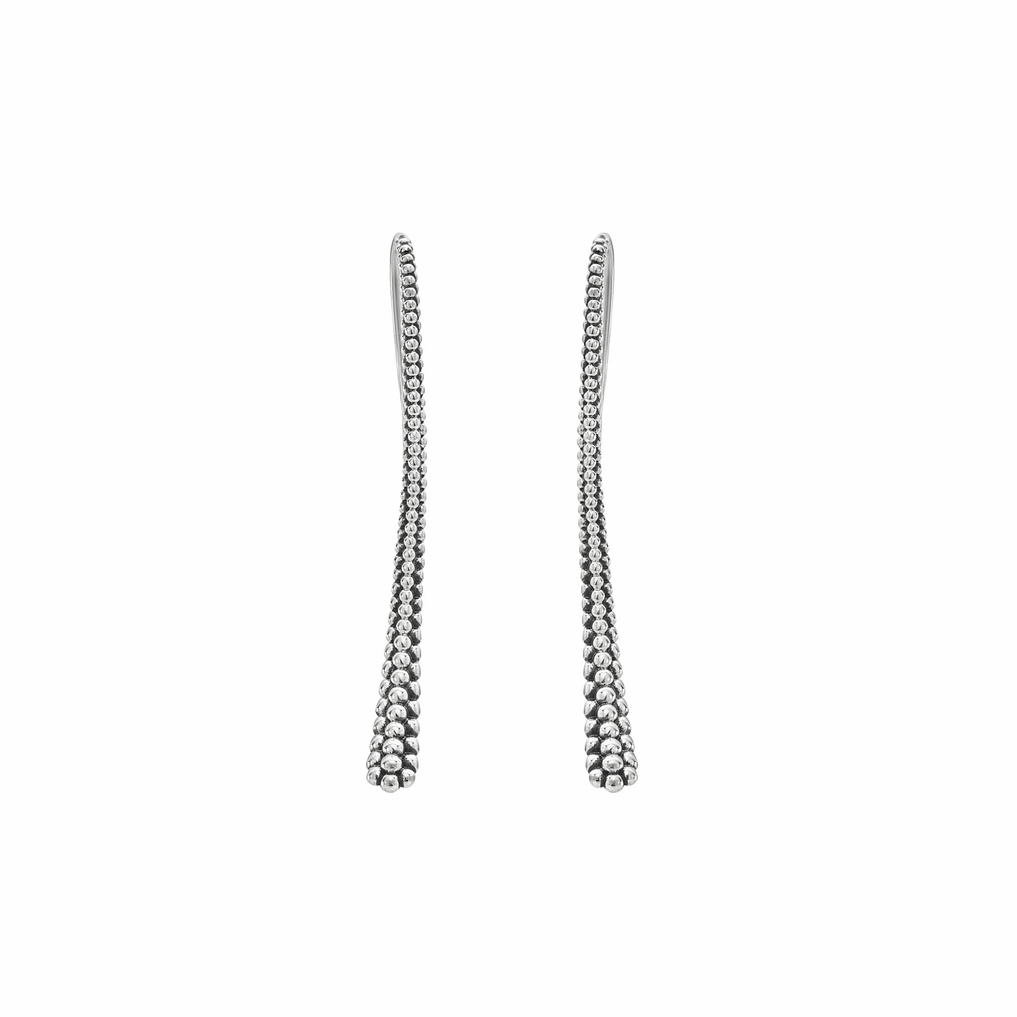 Signature Caviar  Beaded Thin Drop Earrings