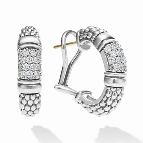 Signature Caviar Caviar Diamond Hoop Earrings