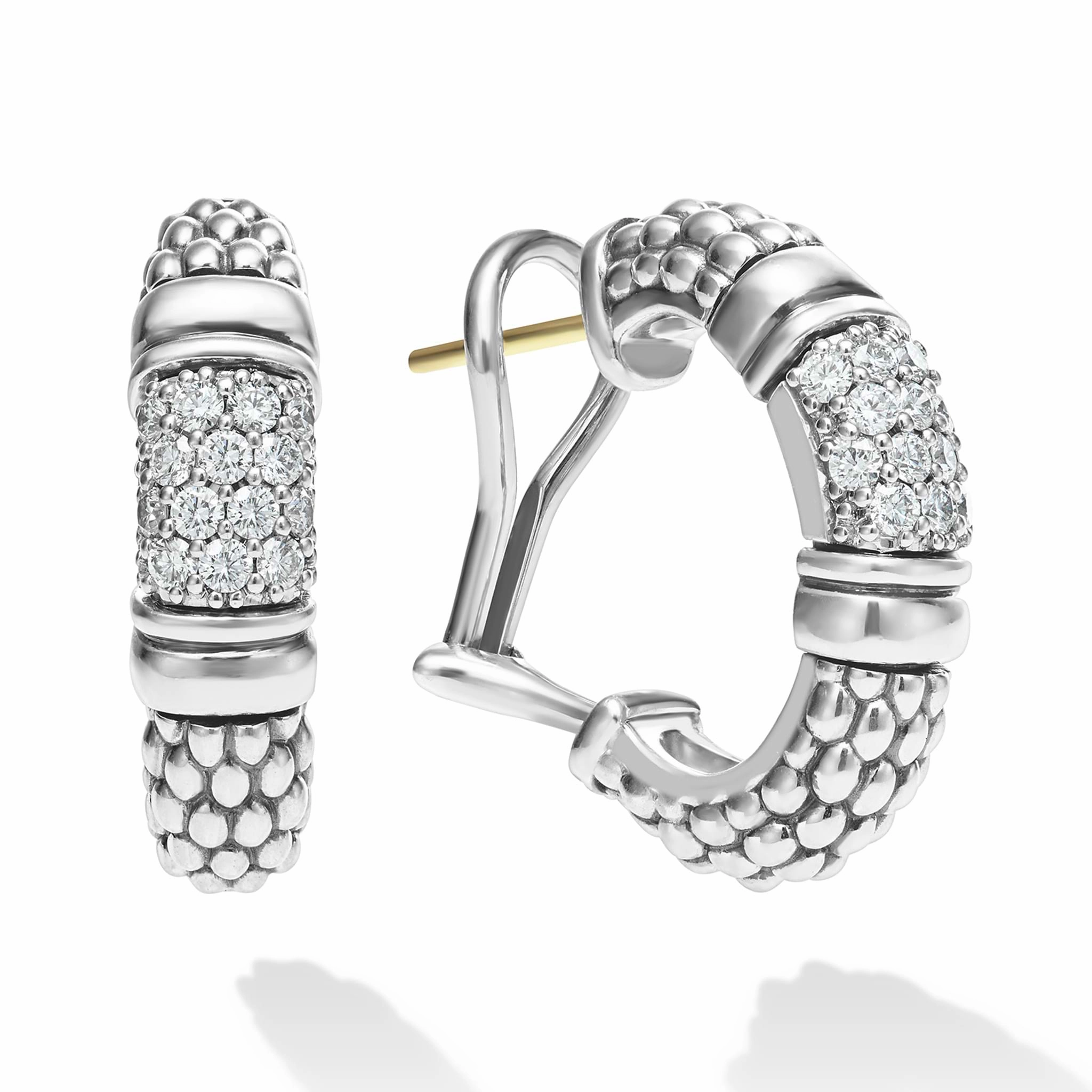 Signature Caviar Caviar Diamond Hoop Earrings