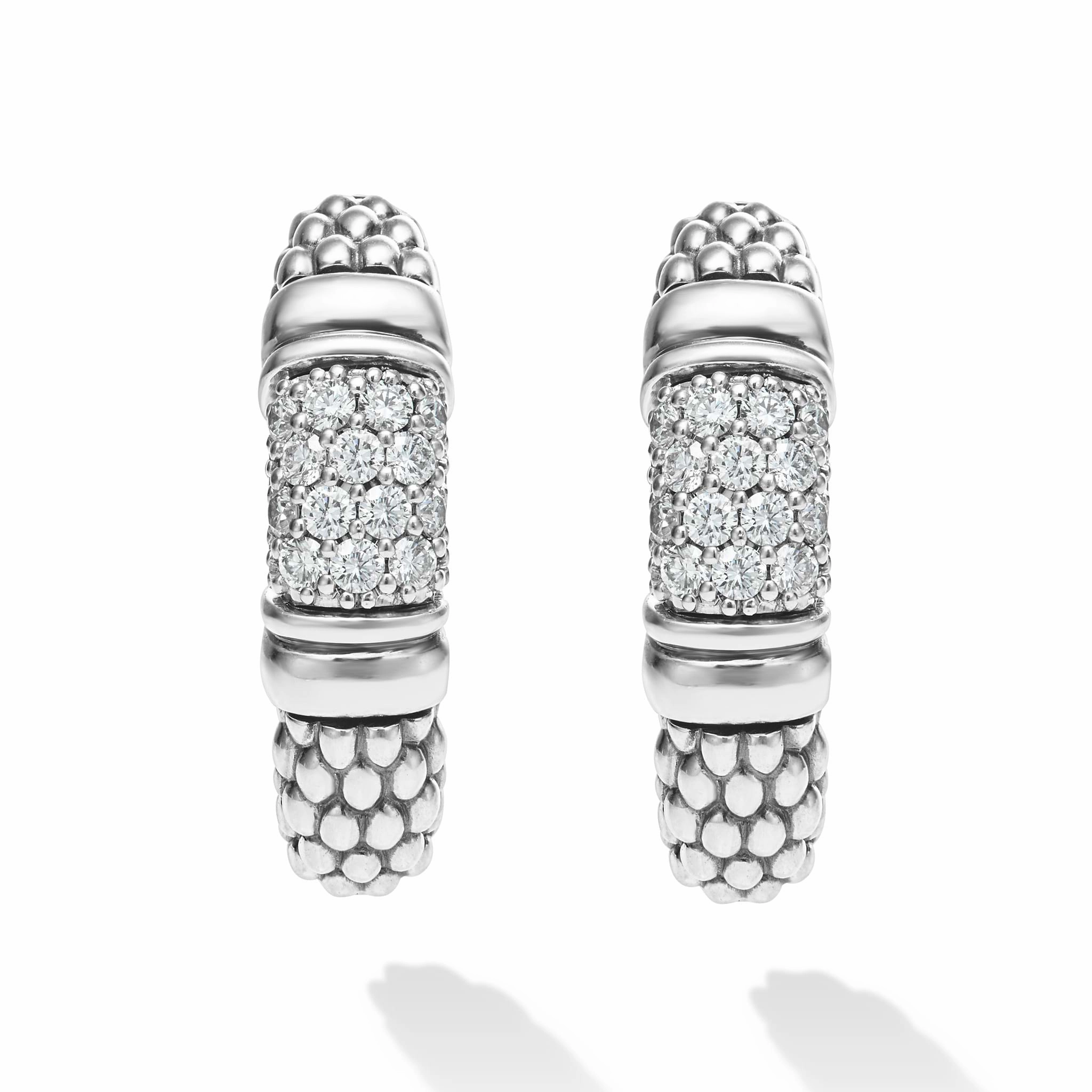 Signature Caviar Caviar Diamond Hoop Earrings