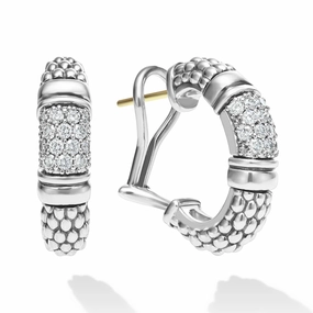 Signature Caviar Caviar Diamond Hoop Earrings