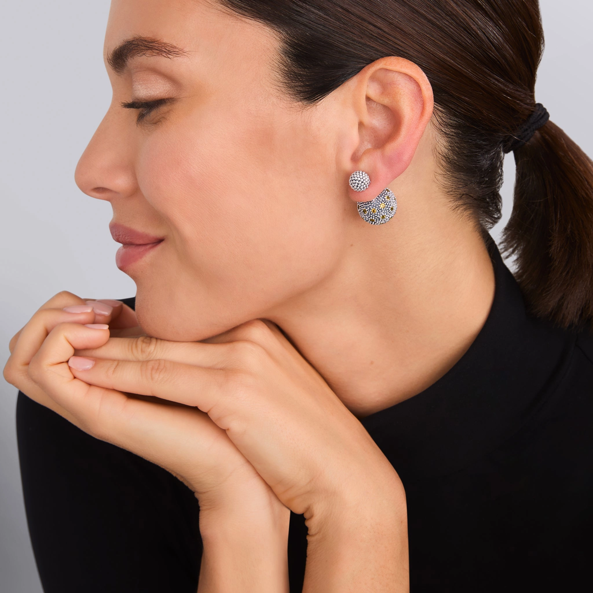 Signature Caviar Citrine Earring Backs