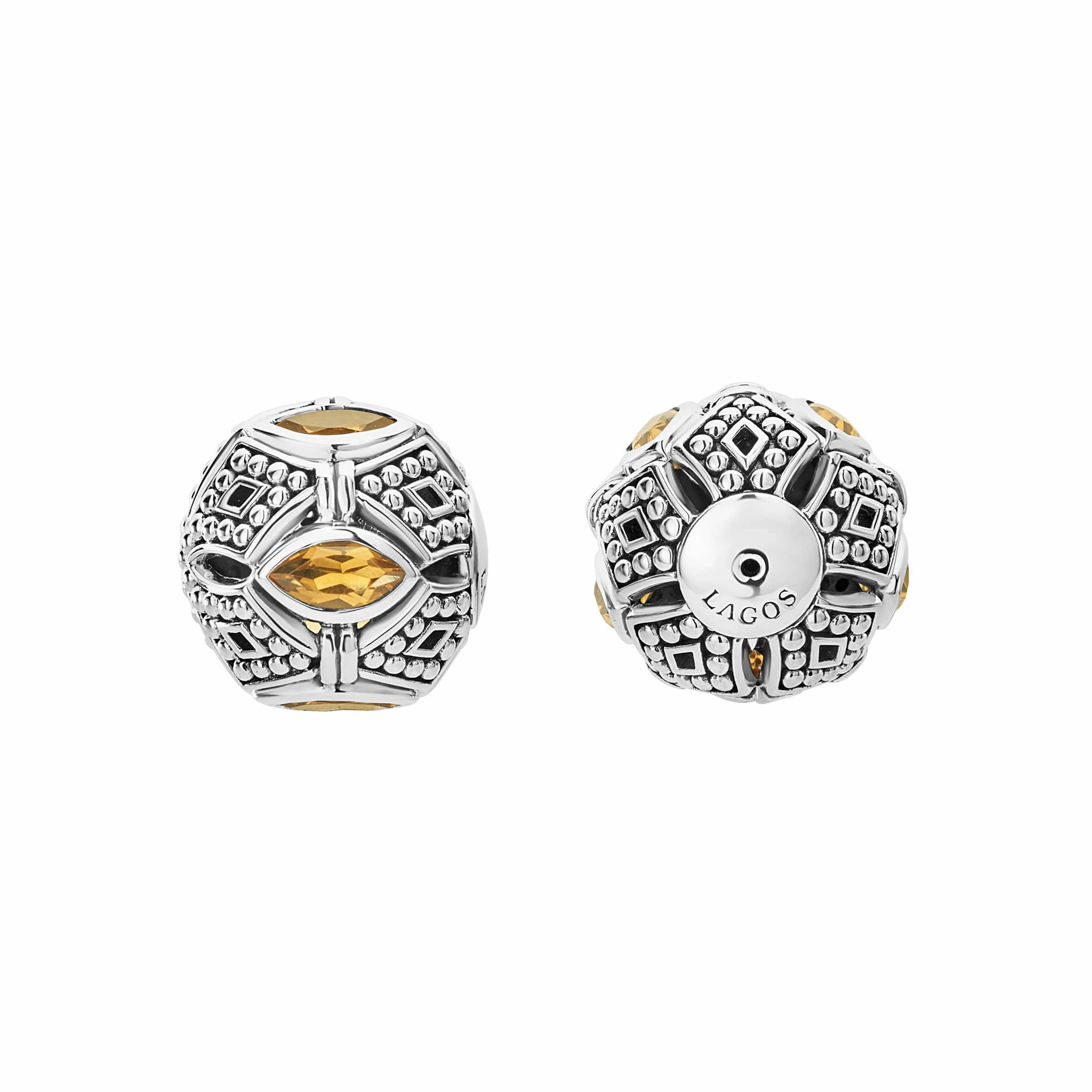 Signature Caviar Citrine Earring Backs