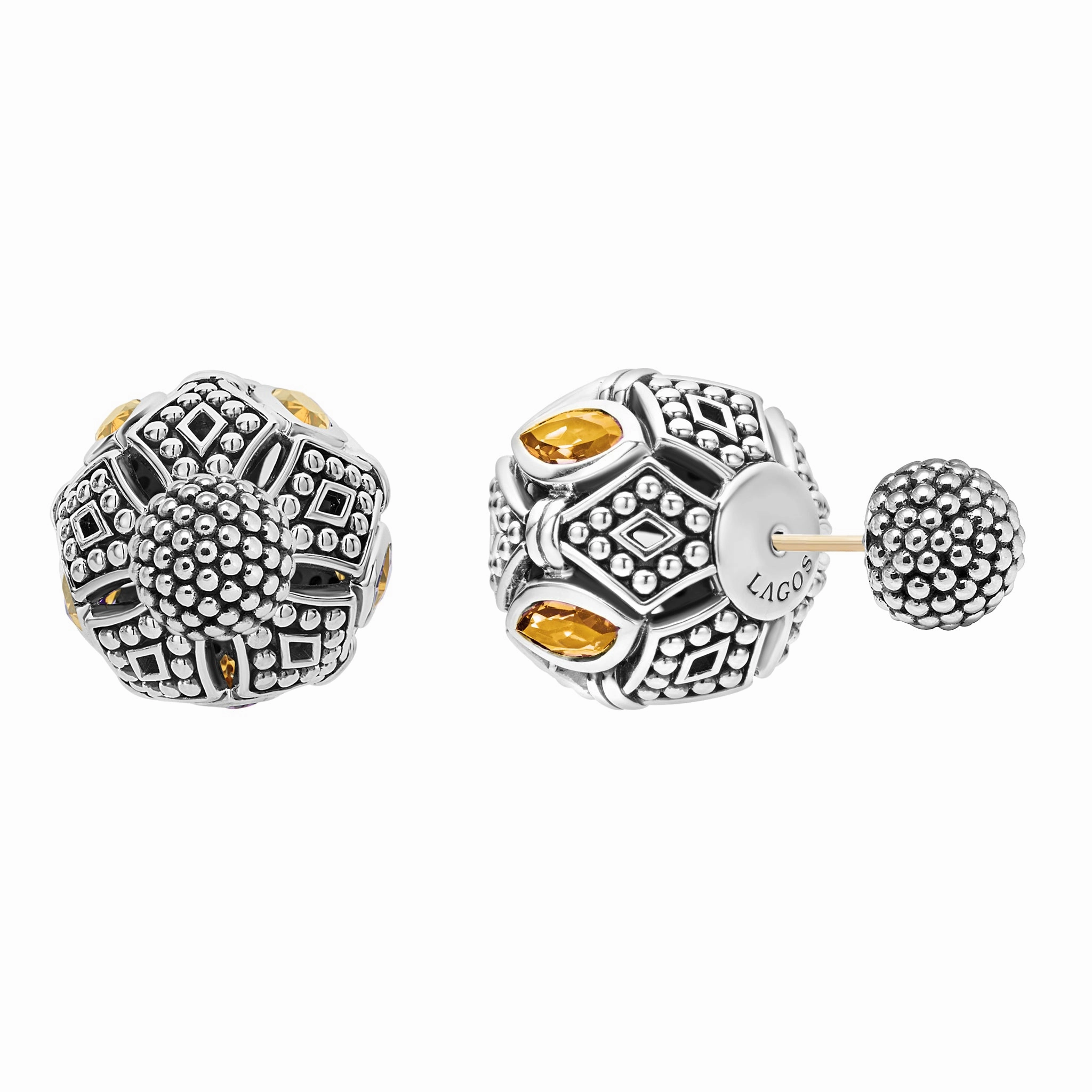 Signature Caviar Citrine Earring Backs