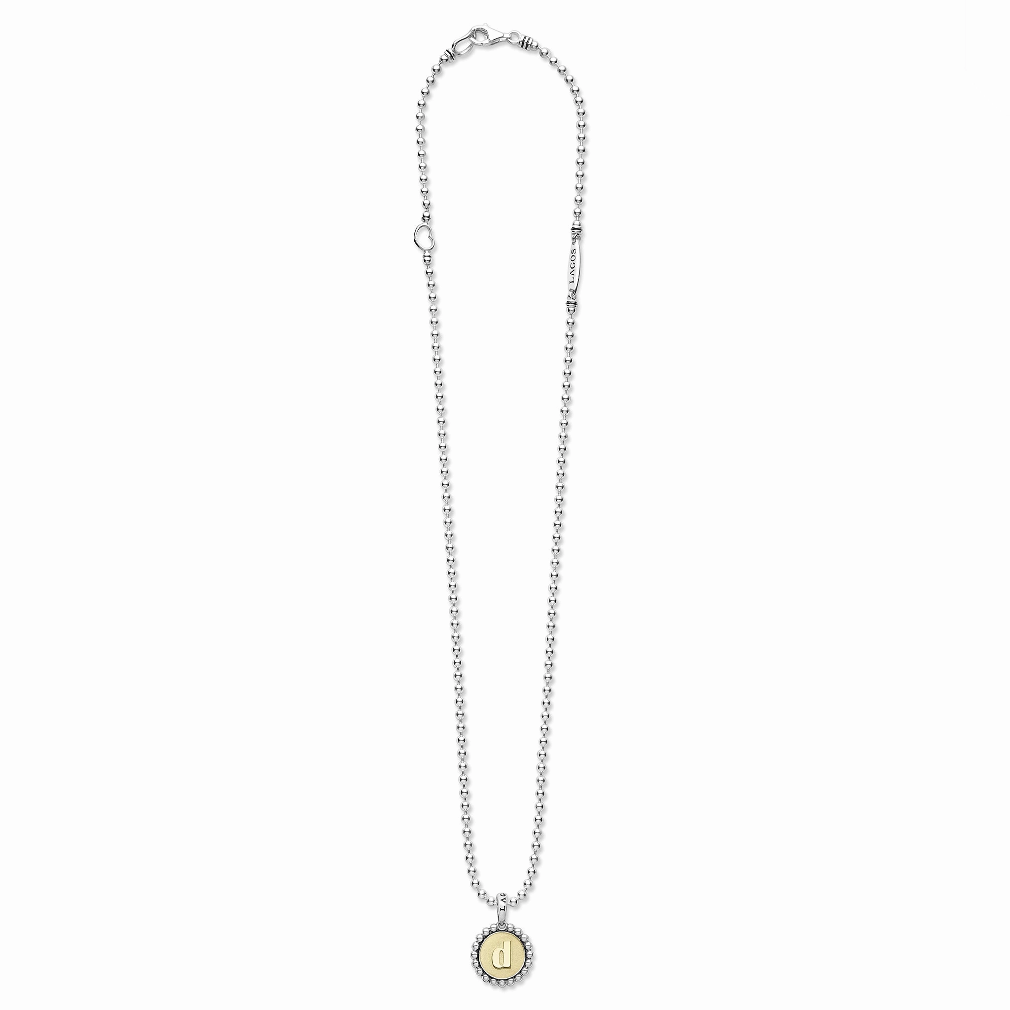 Signature Caviar D Initial Charm Necklace
