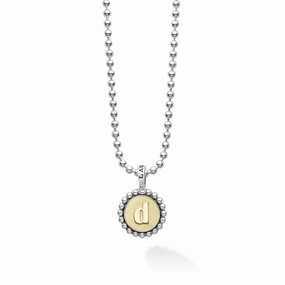 Signature Caviar D Initial Charm Necklace
