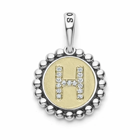 Signature Caviar Diamond H Initial Charm