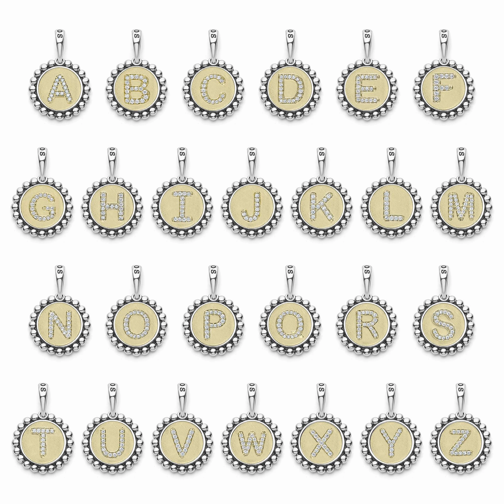 Signature Caviar Diamond L Initial Charm