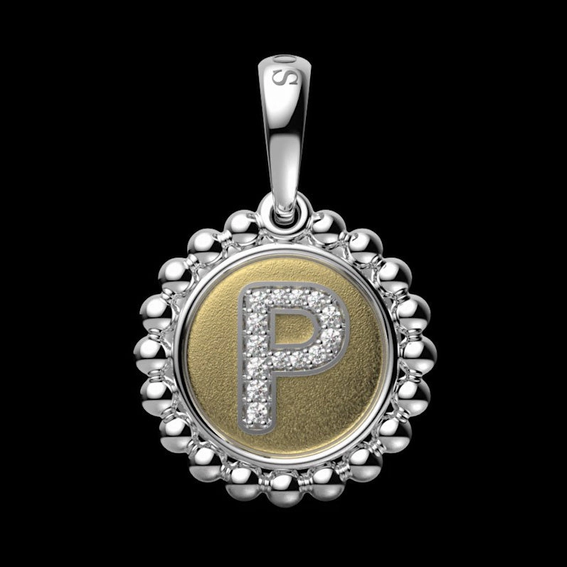 Signature Caviar Diamond P Initial Charm