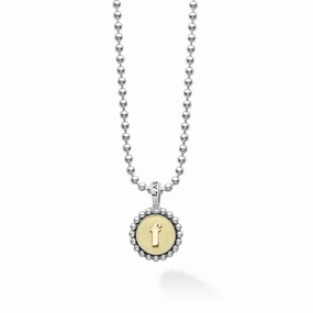 Signature Caviar F Initial Charm Necklace