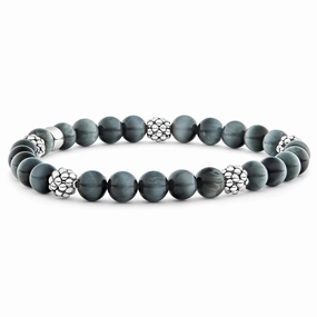 Signature Caviar Five Station Silver Eagle Eye Bead Bracelet