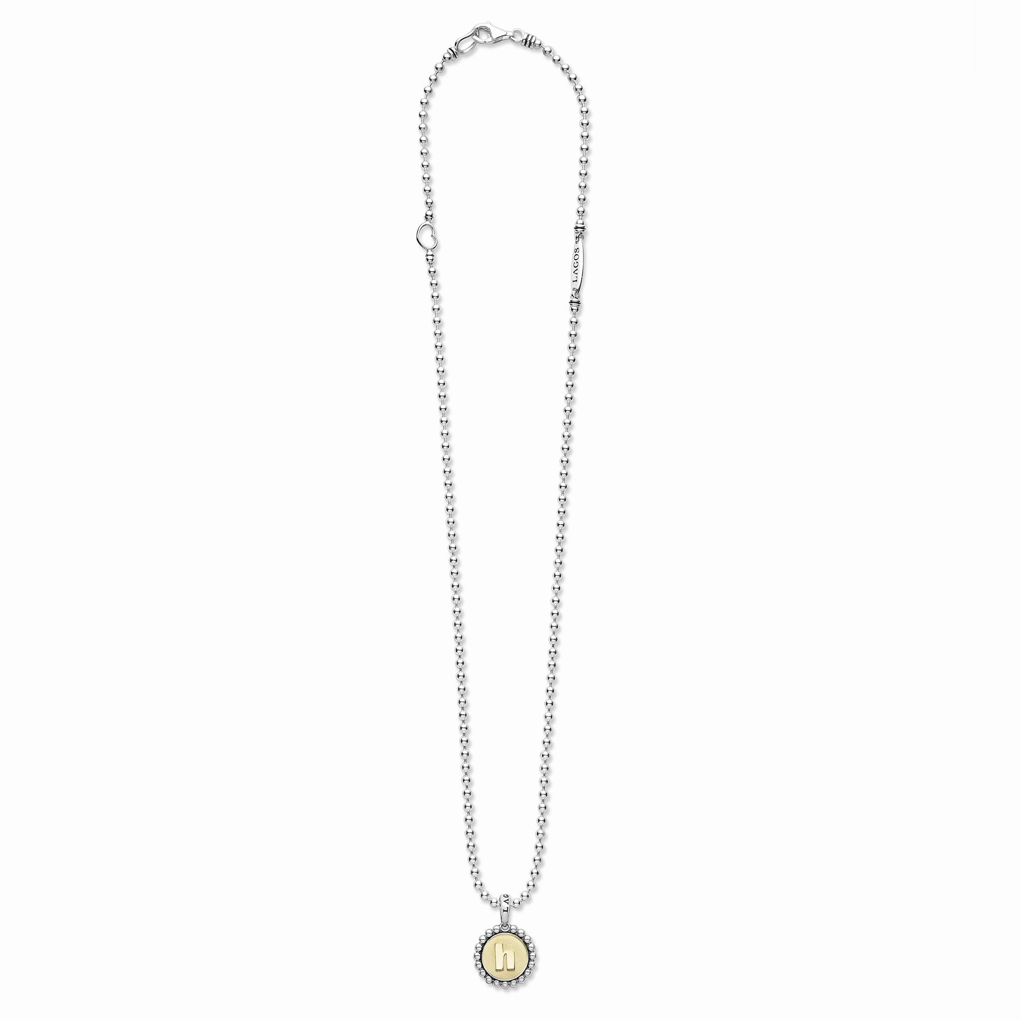 Signature Caviar H Initial Charm Necklace