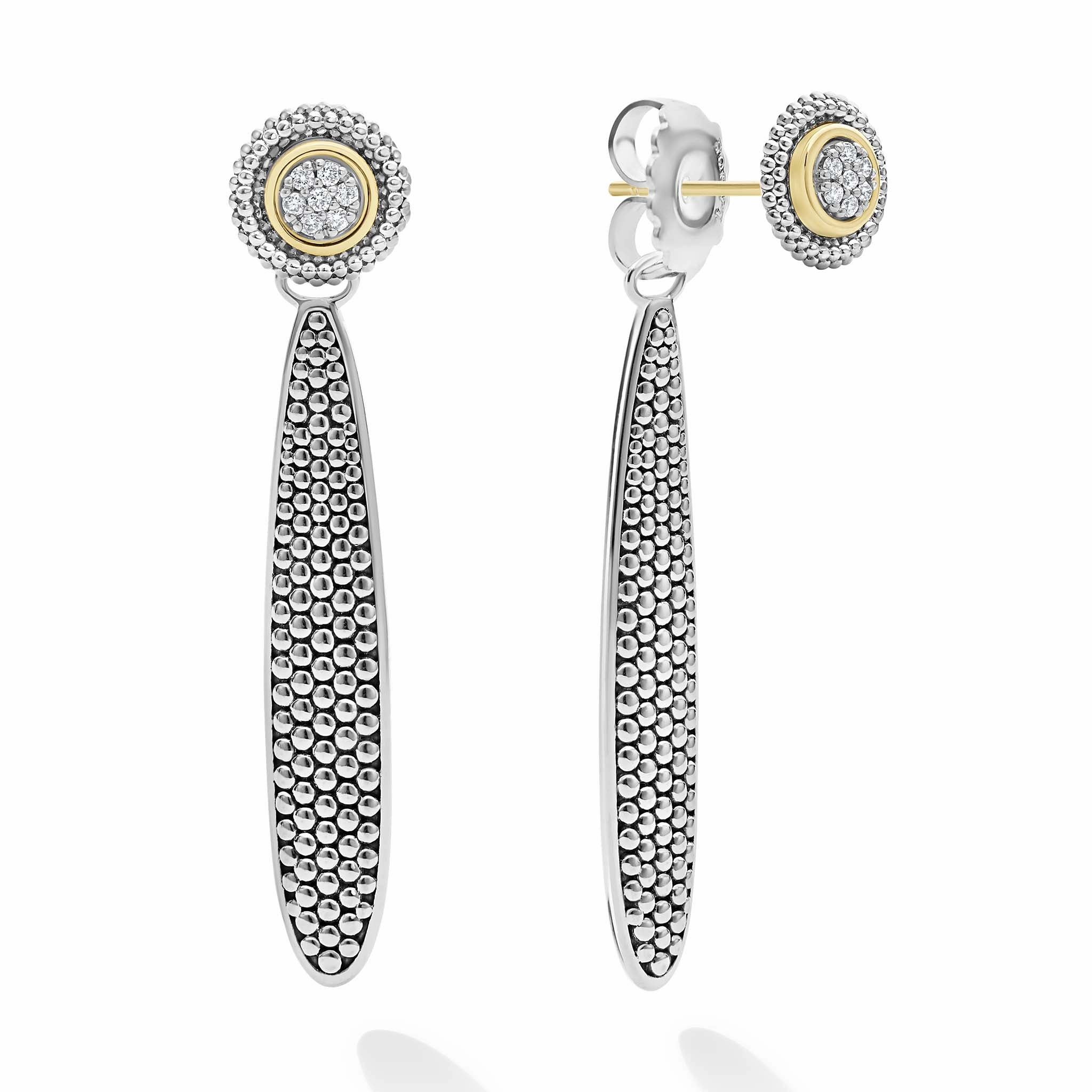 Signature Caviar Large Caviar Drop Earring Backs