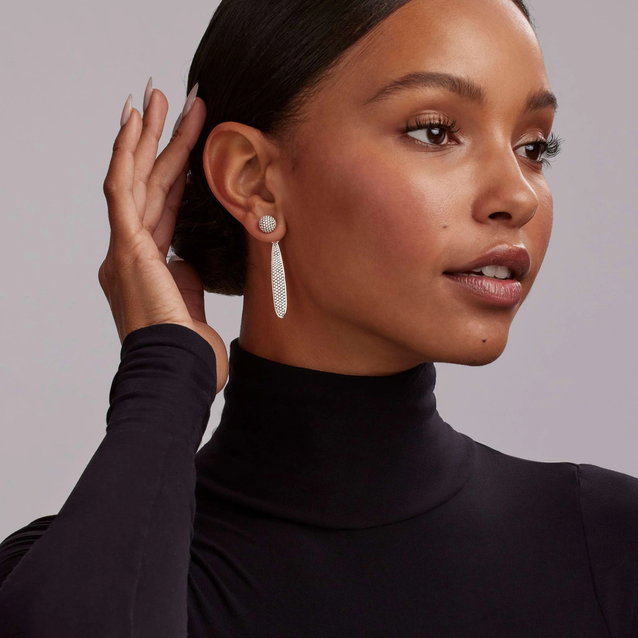 Signature Caviar Large Caviar Drop Earring Backs