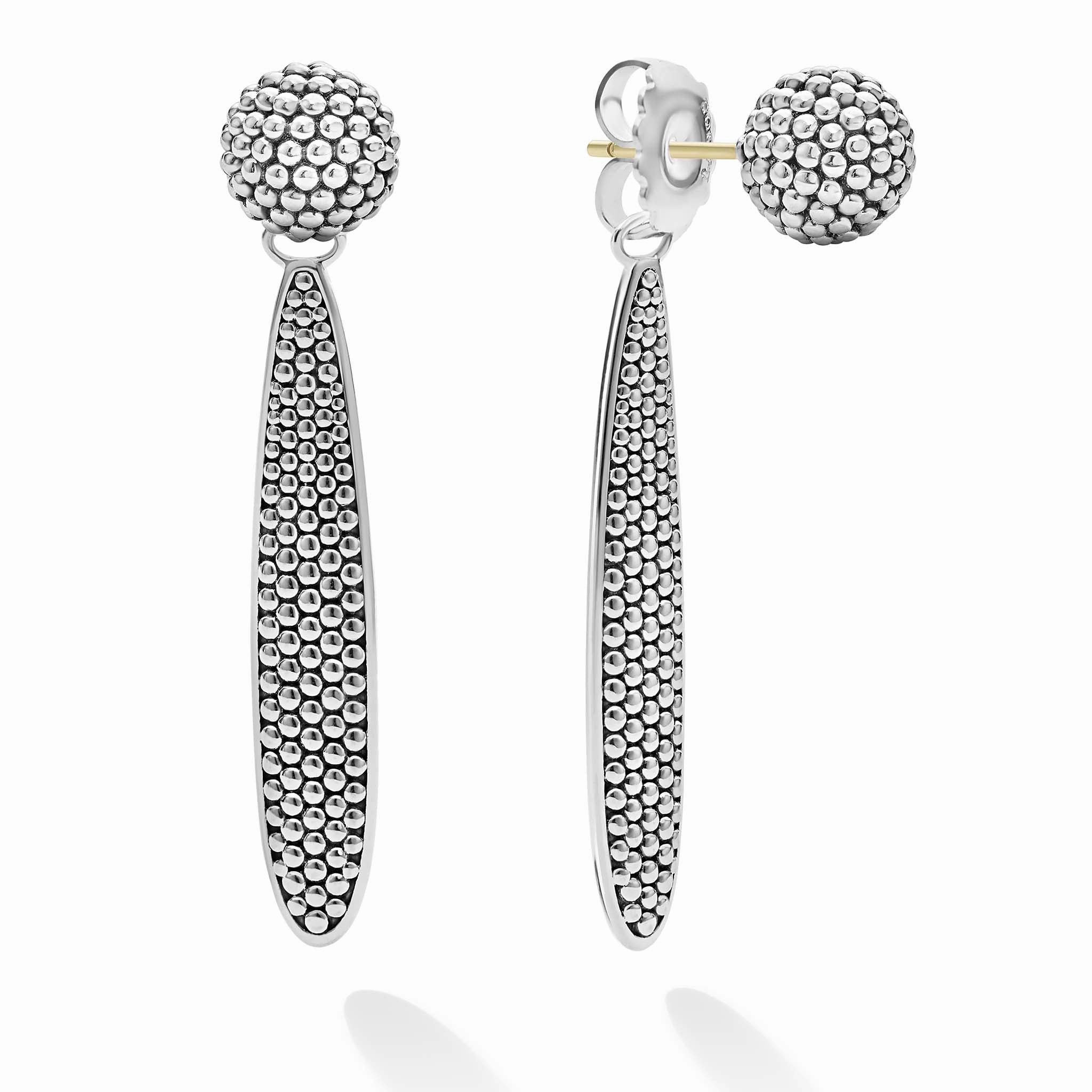 Signature Caviar Large Caviar Drop Earring Backs