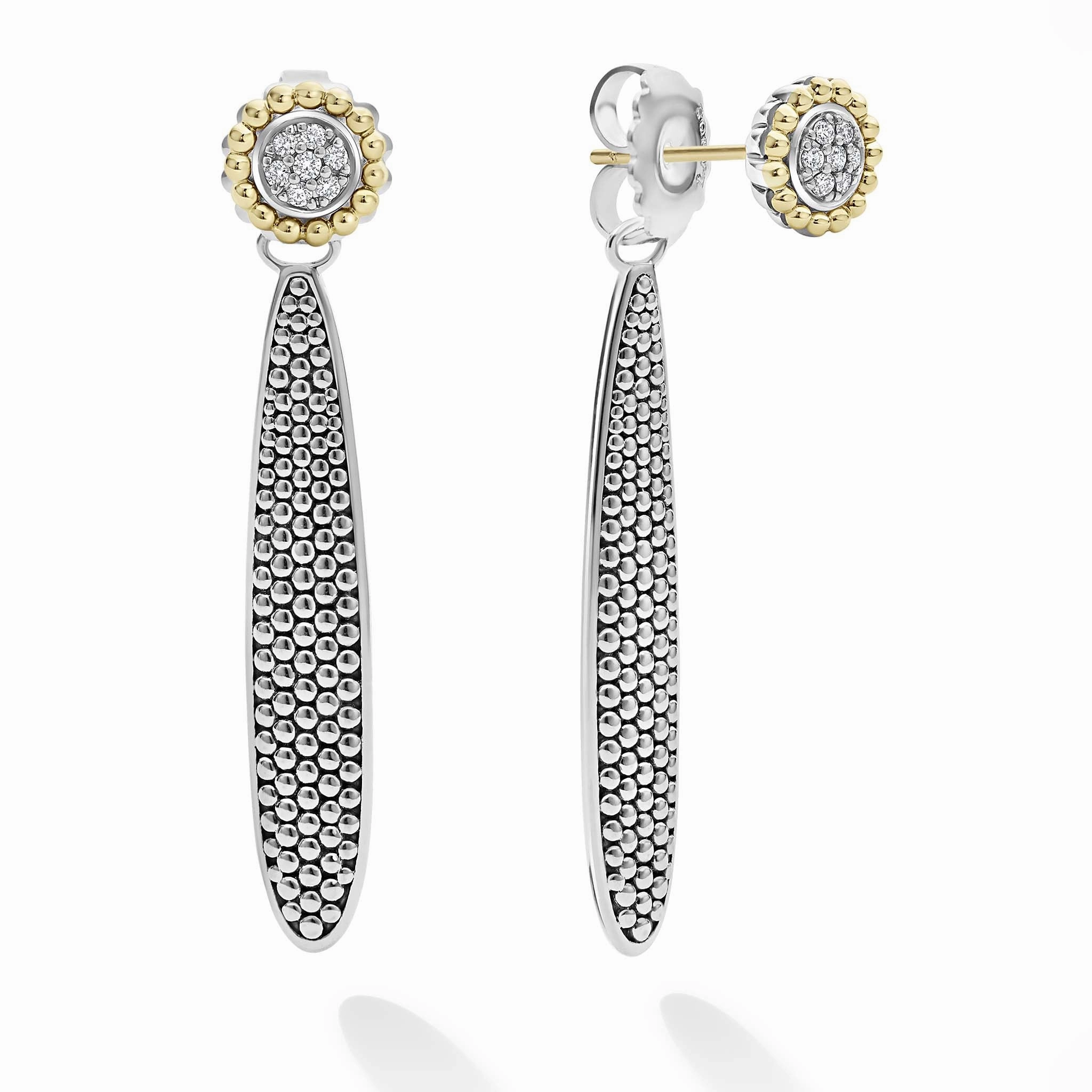 Signature Caviar Large Caviar Drop Earring Backs
