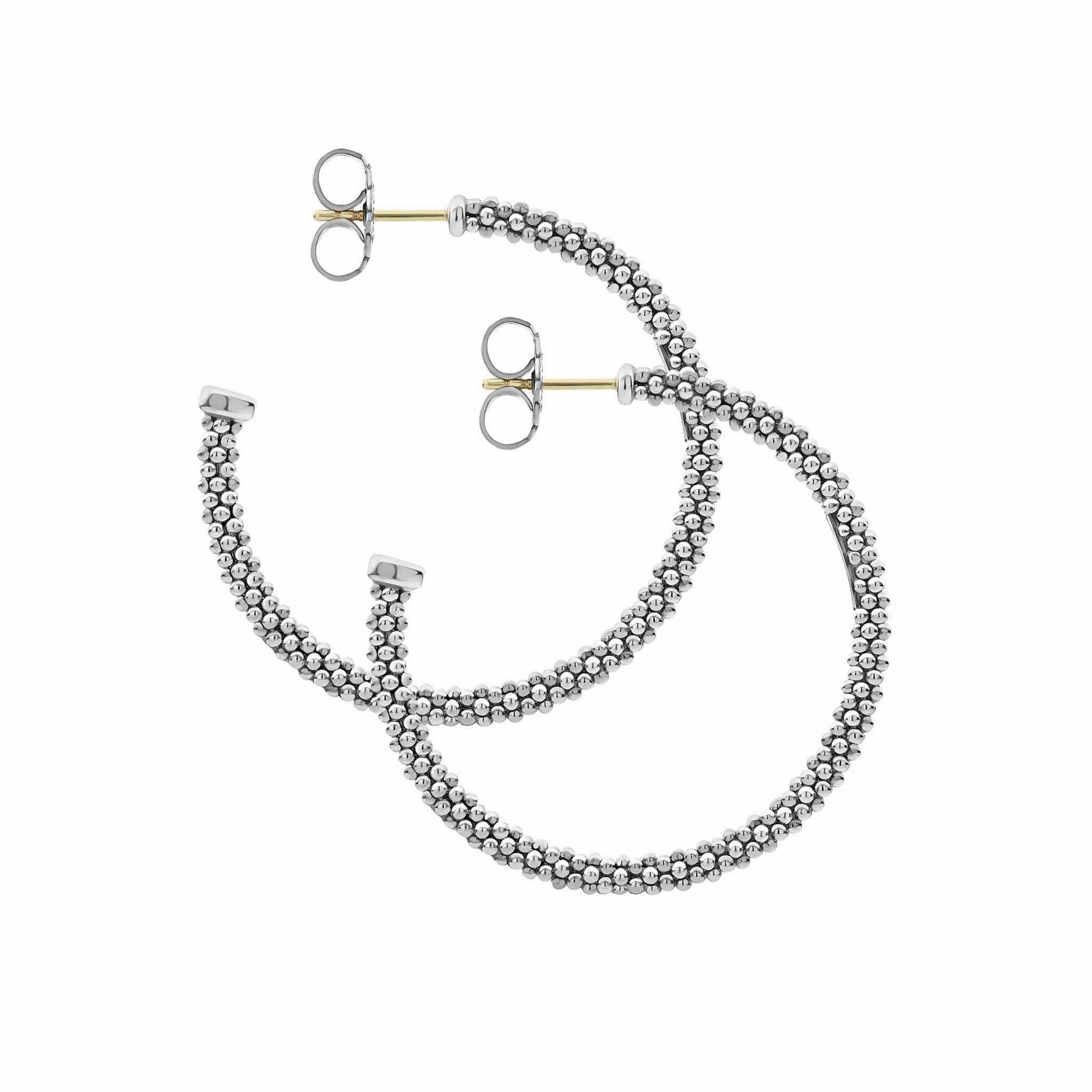Signature Caviar Large Caviar Hoop Earrings