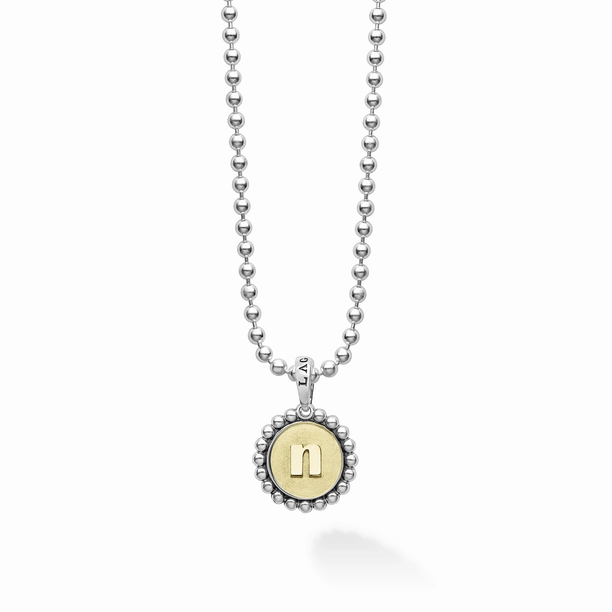 Signature Caviar N Initial Charm Necklace