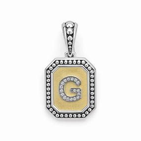 Signature Caviar Octagon Diamond G Initial Charm