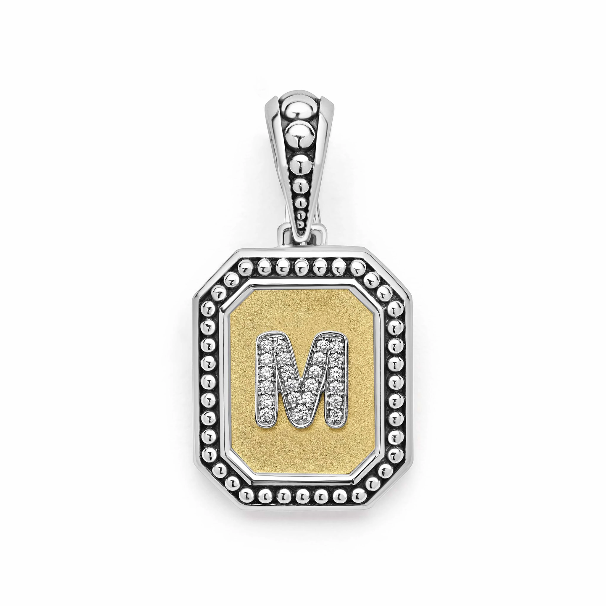 Signature Caviar Octagon Diamond M Initial Charm