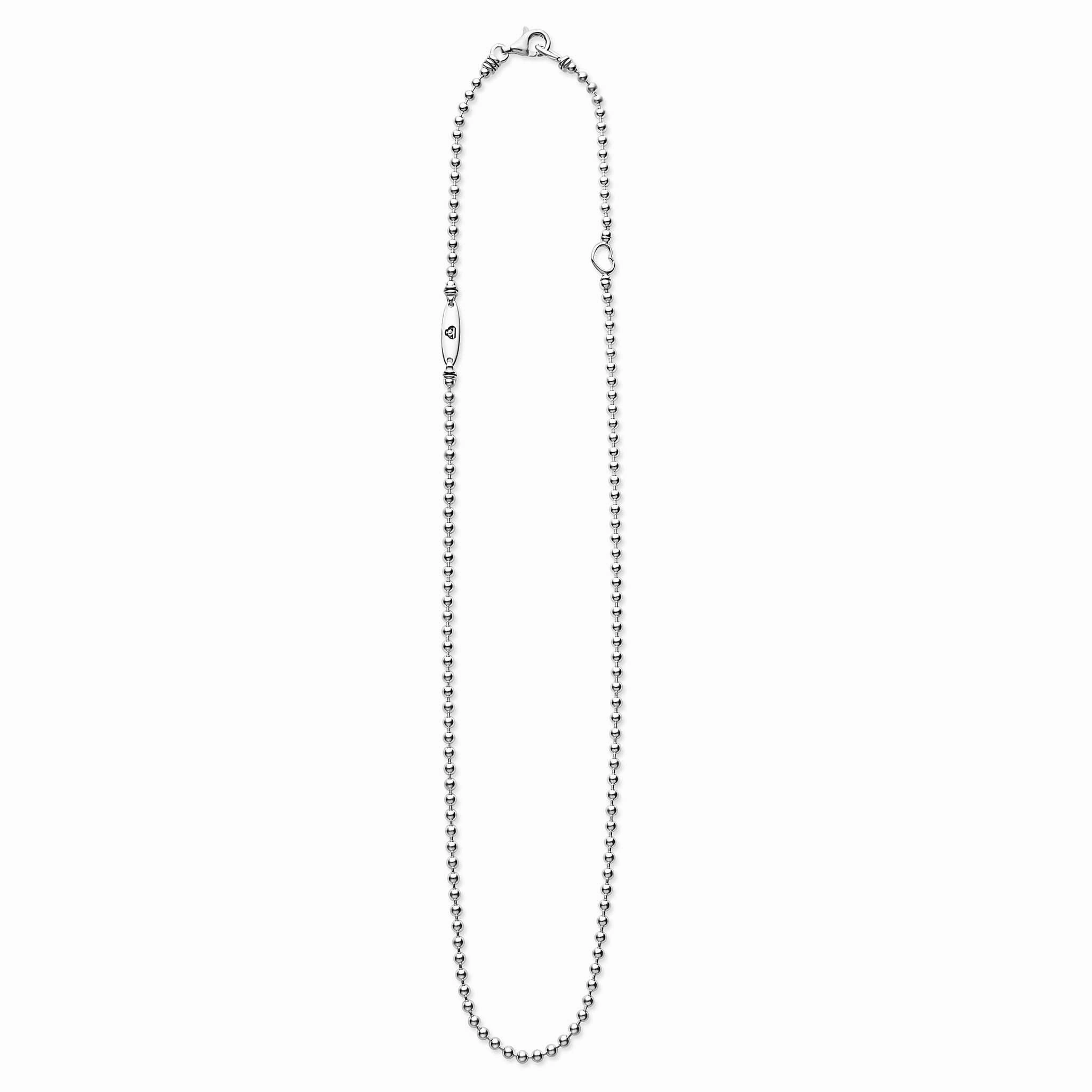 Signature Caviar Silver Beaded Necklace