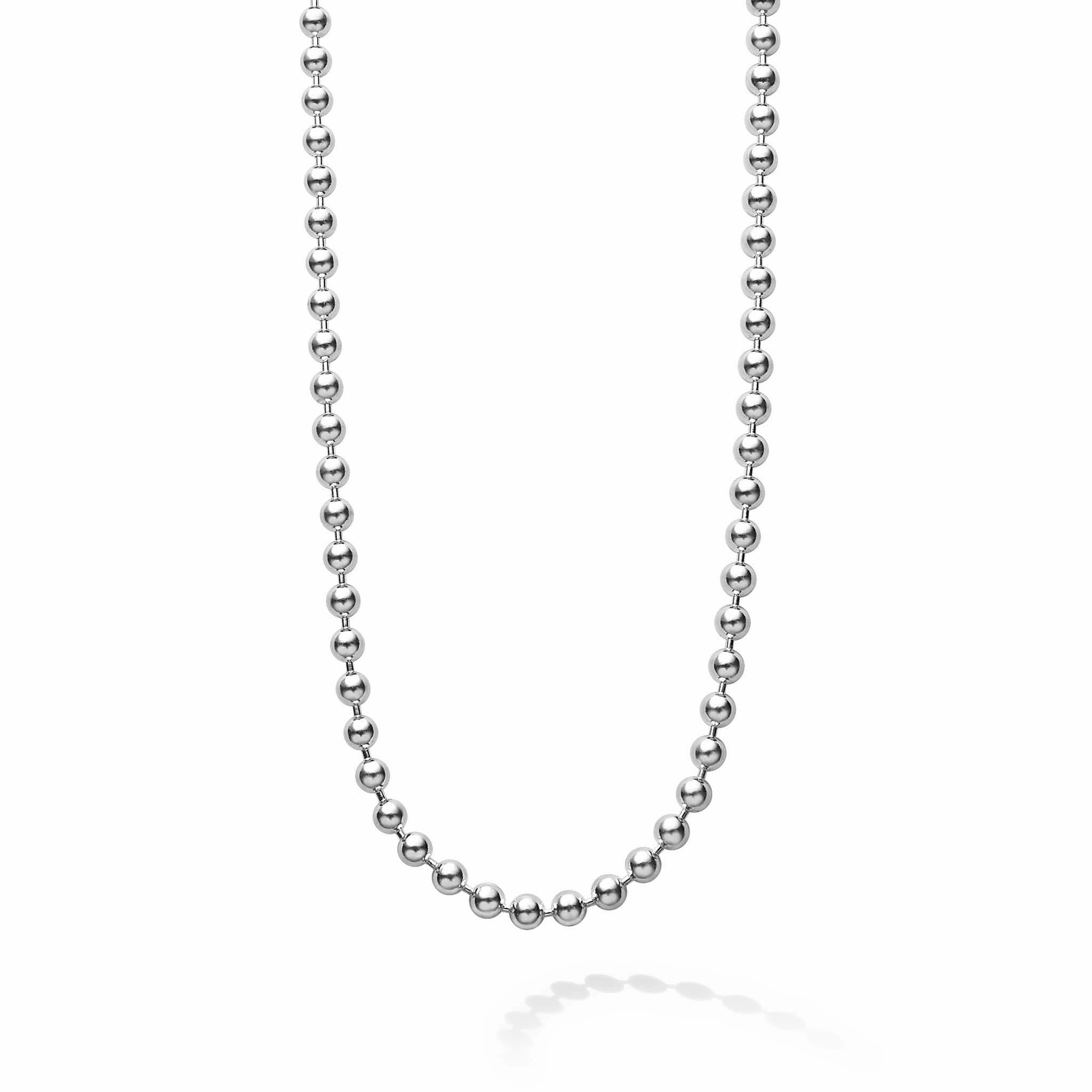 Signature Caviar Silver Beaded Necklace