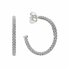 Signature Caviar Small Caviar Hoop Earrings