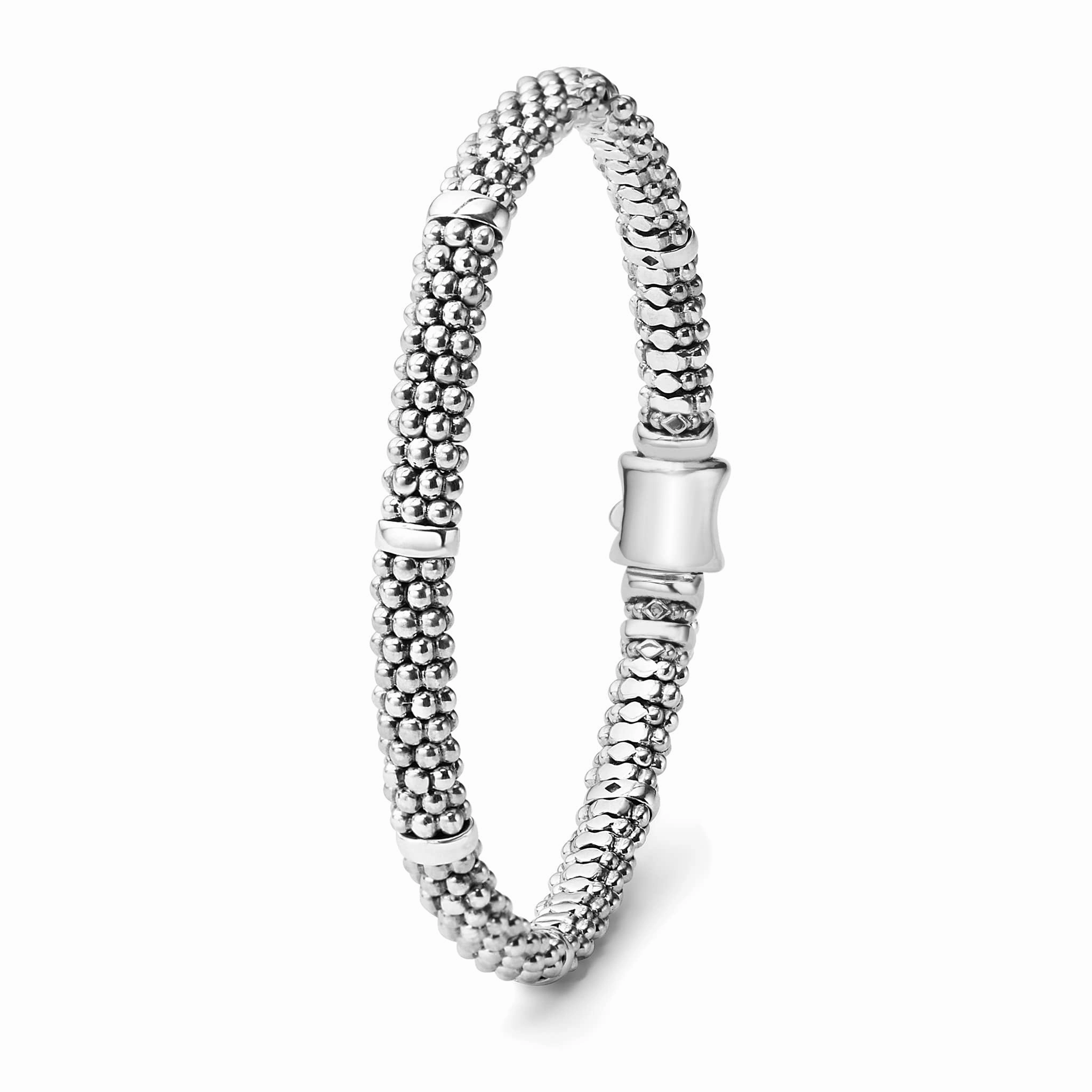 Signature Caviar Sterling Silver Caviar Bracelet | 6mm