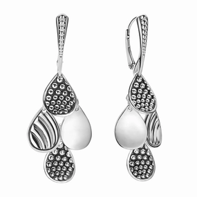 Signature Caviar Sterling Silver Drop Earrings
