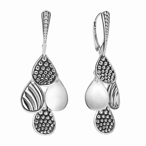 Signature Caviar Sterling Silver Drop Earrings