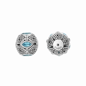 Signature Caviar Swiss Blue Topaz Earring Backs