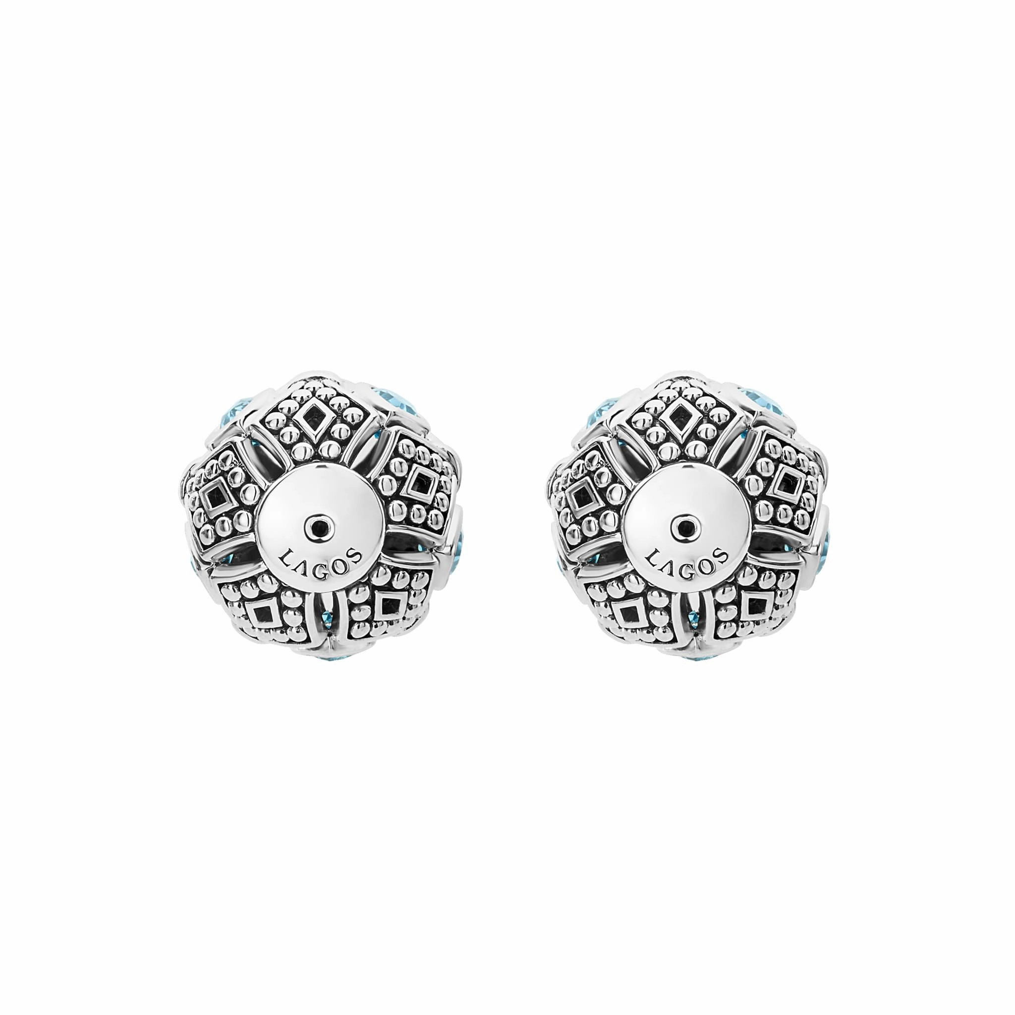 Signature Caviar Swiss Blue Topaz Earring Backs
