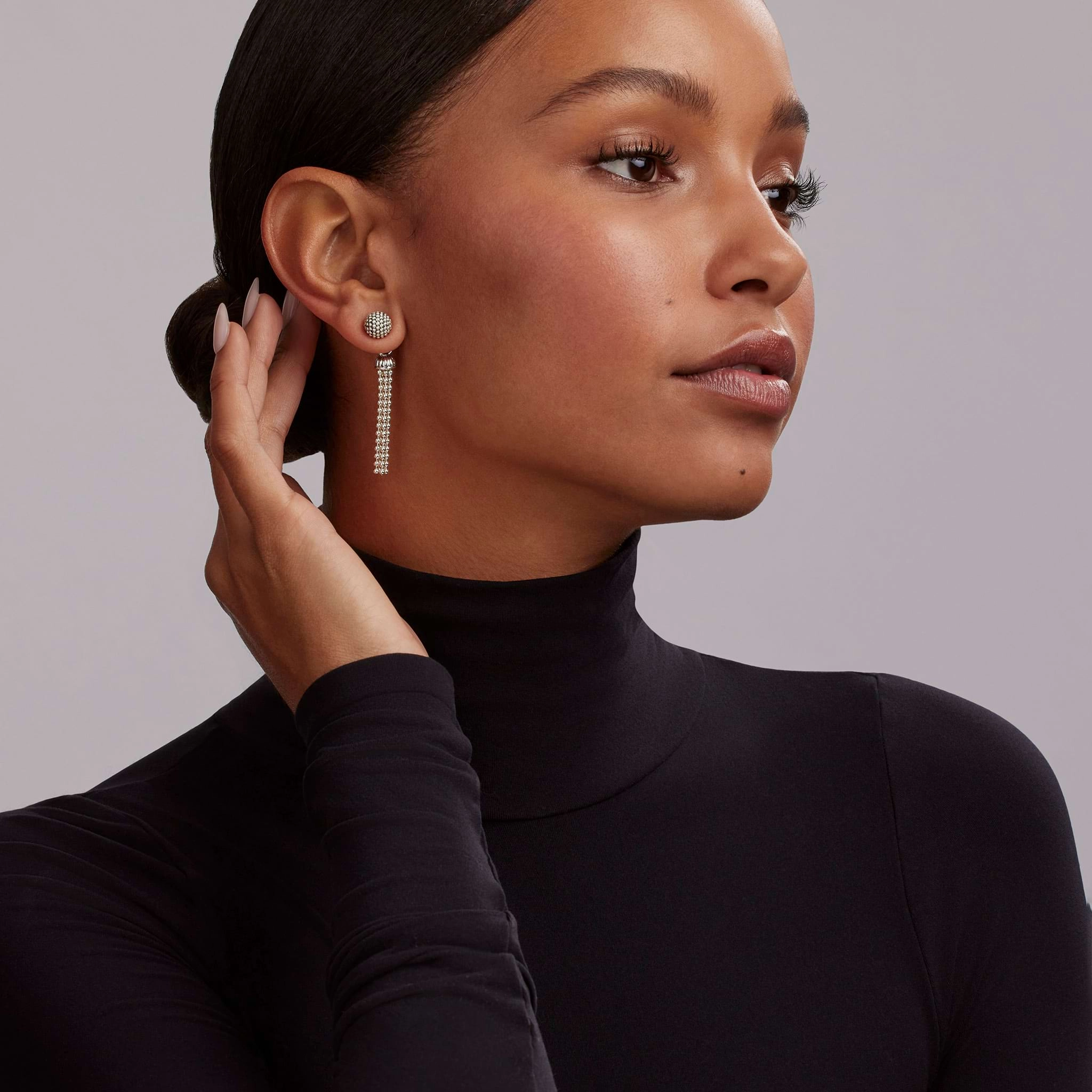 Signature Caviar Tassel Drop Earring Backs