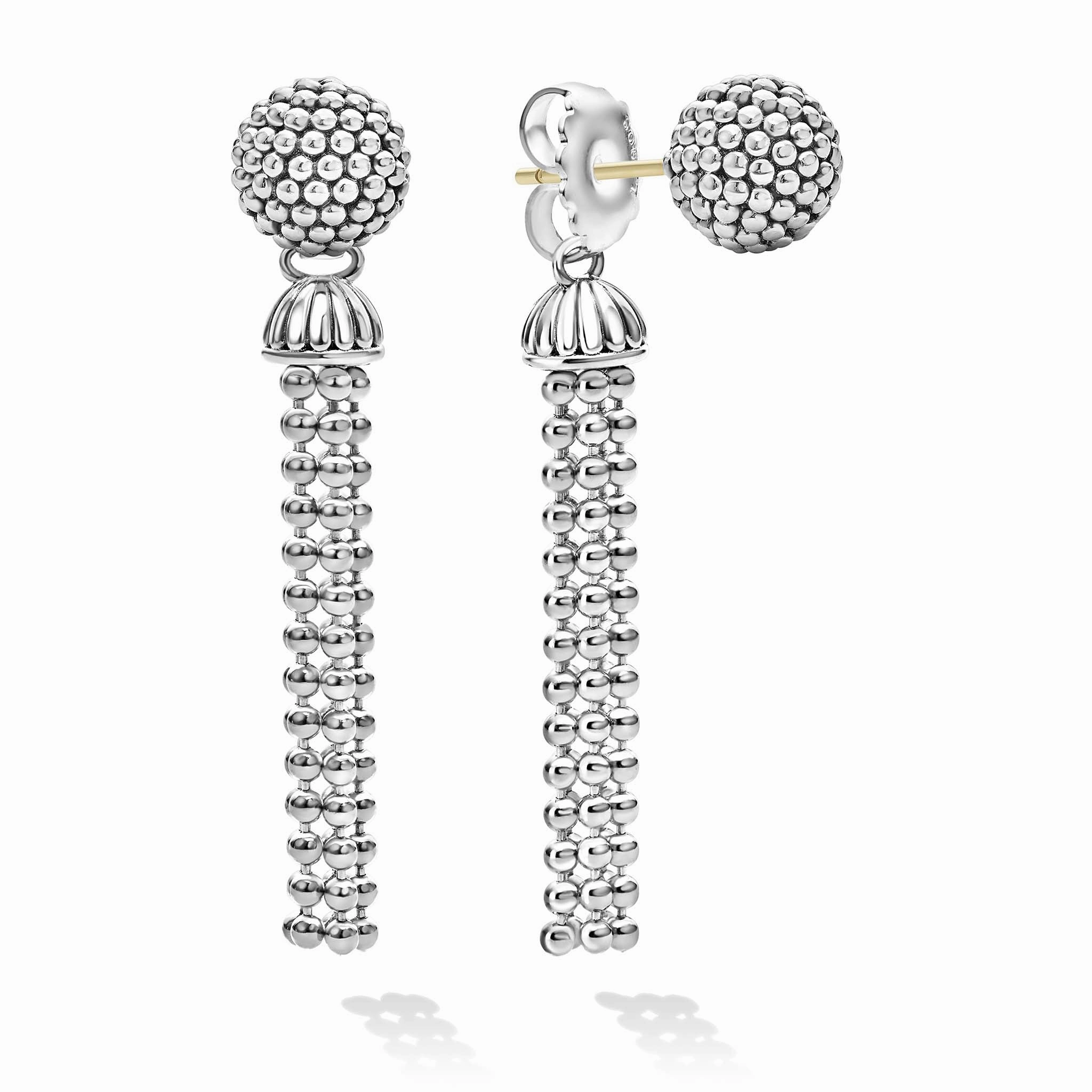 Signature Caviar Tassel Drop Earring Backs