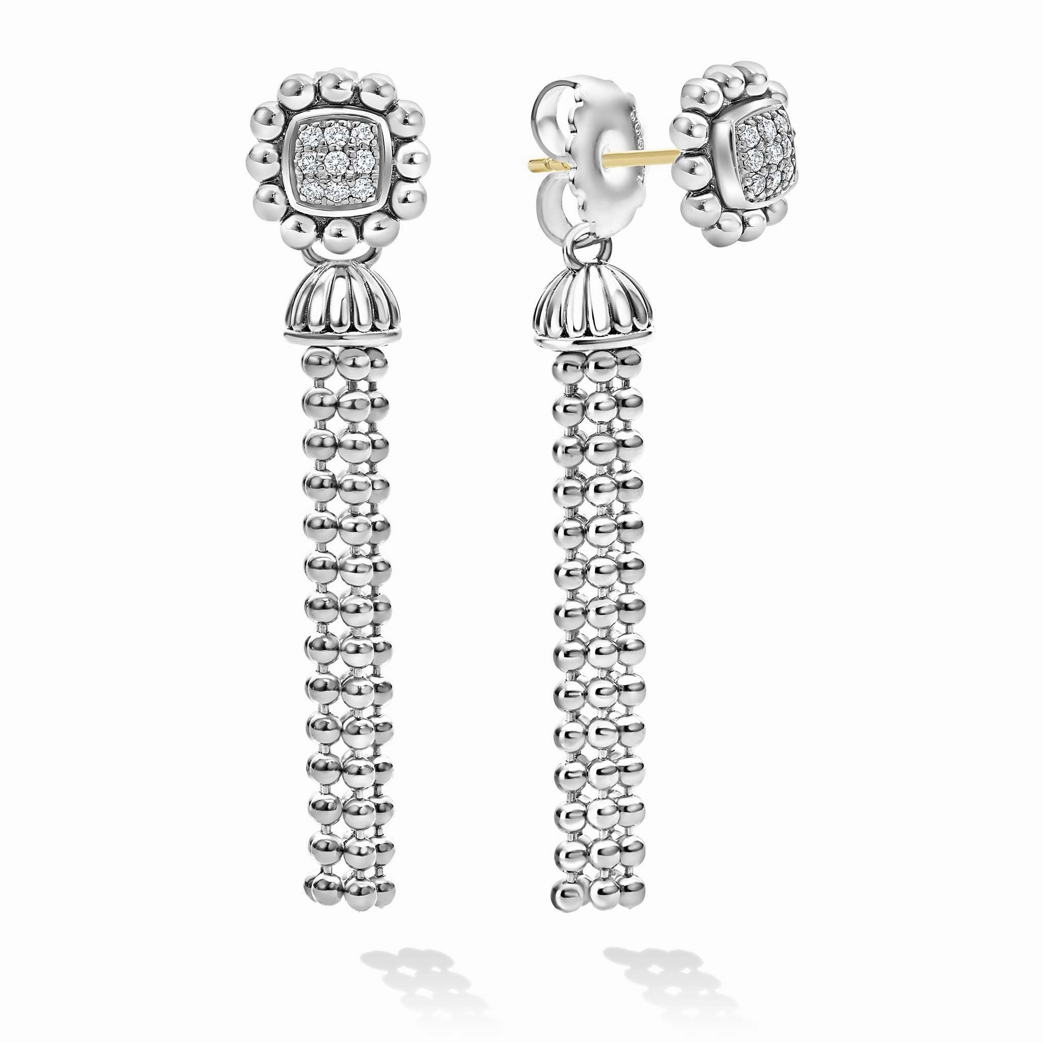Signature Caviar Tassel Drop Earring Backs