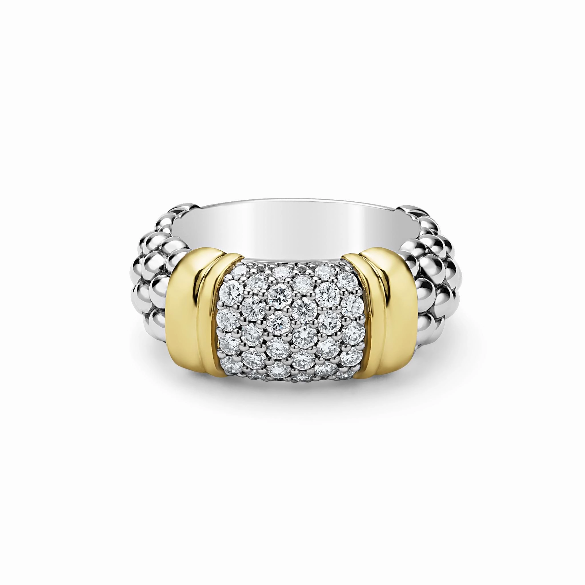 Signature Caviar Two-Tone Caviar Diamond Ring | 9mm