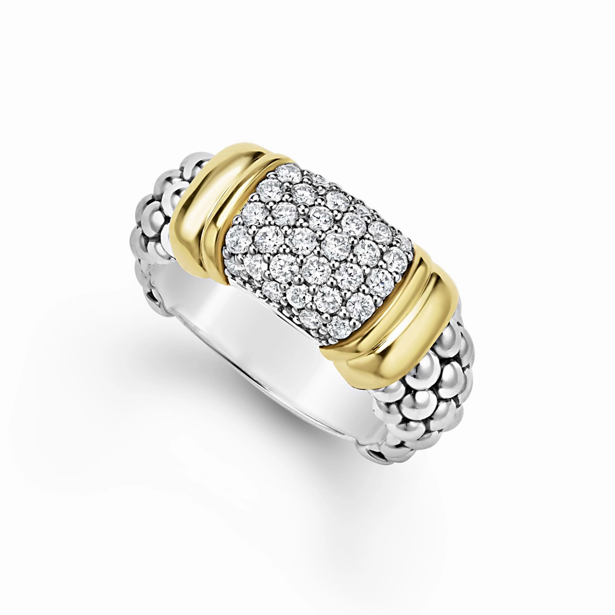 Signature Caviar Two-Tone Caviar Diamond Ring | 9mm