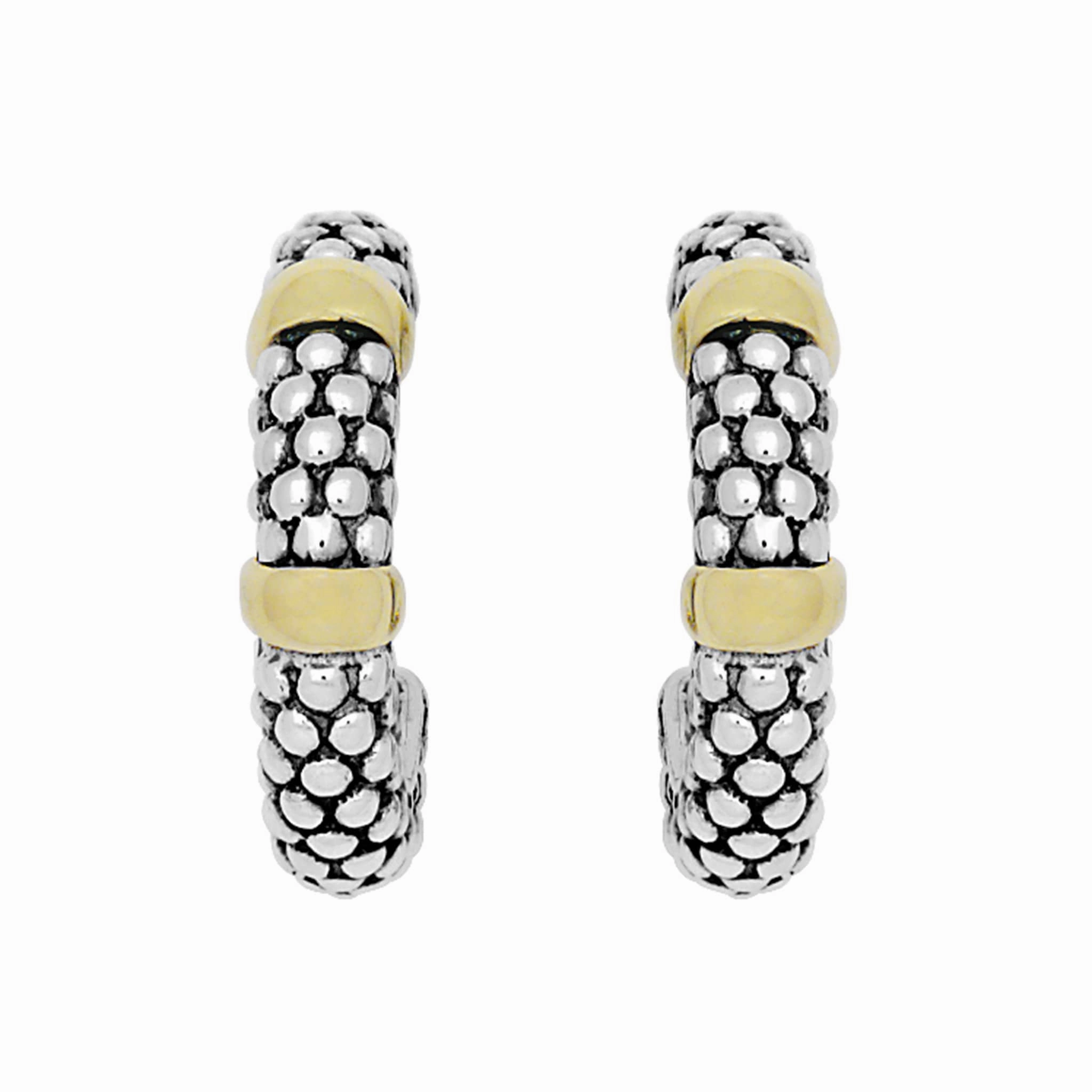 Signature Caviar Two-Tone Caviar Huggie Earrings