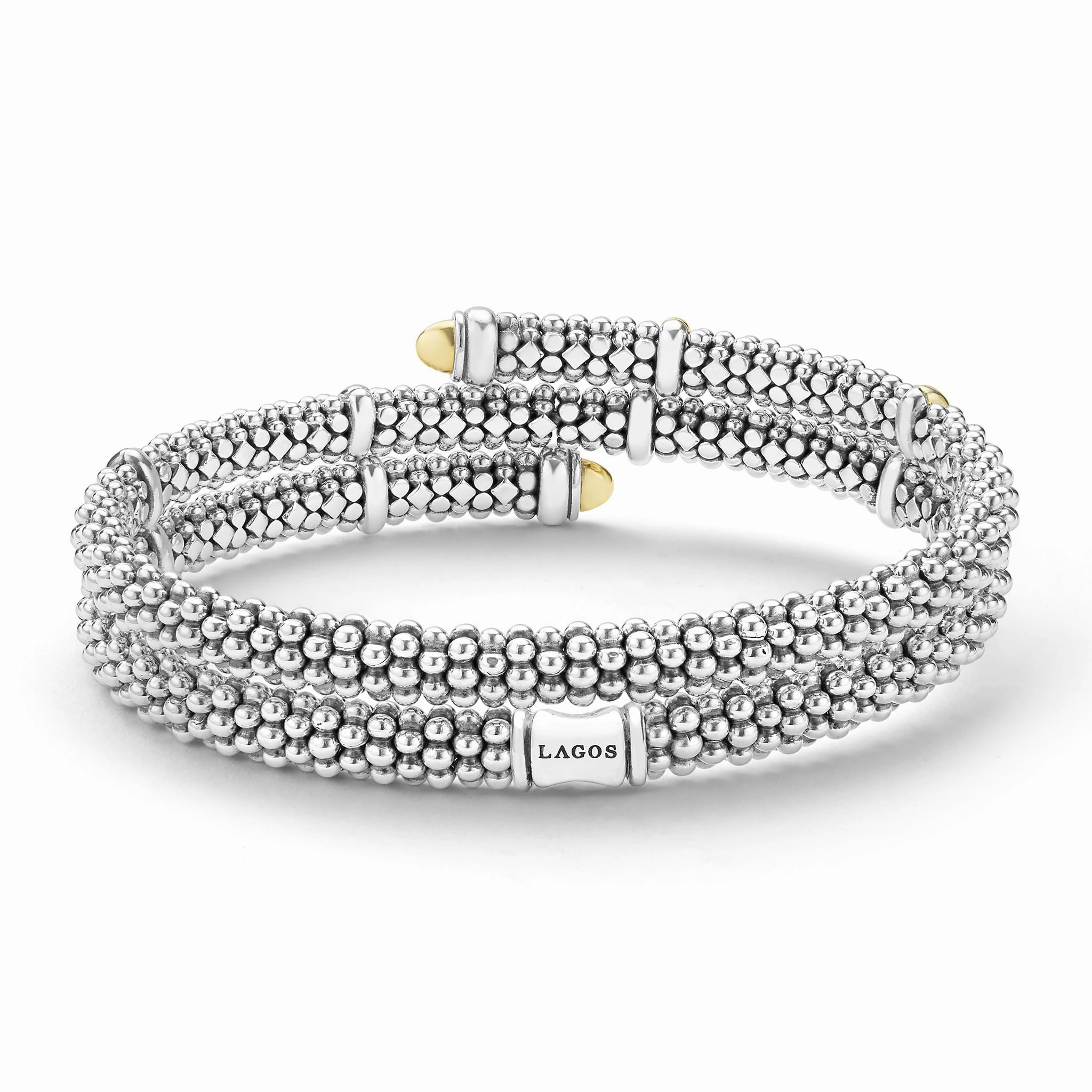 Signature Caviar Two-Tone Caviar Versa Wrap Bracelet