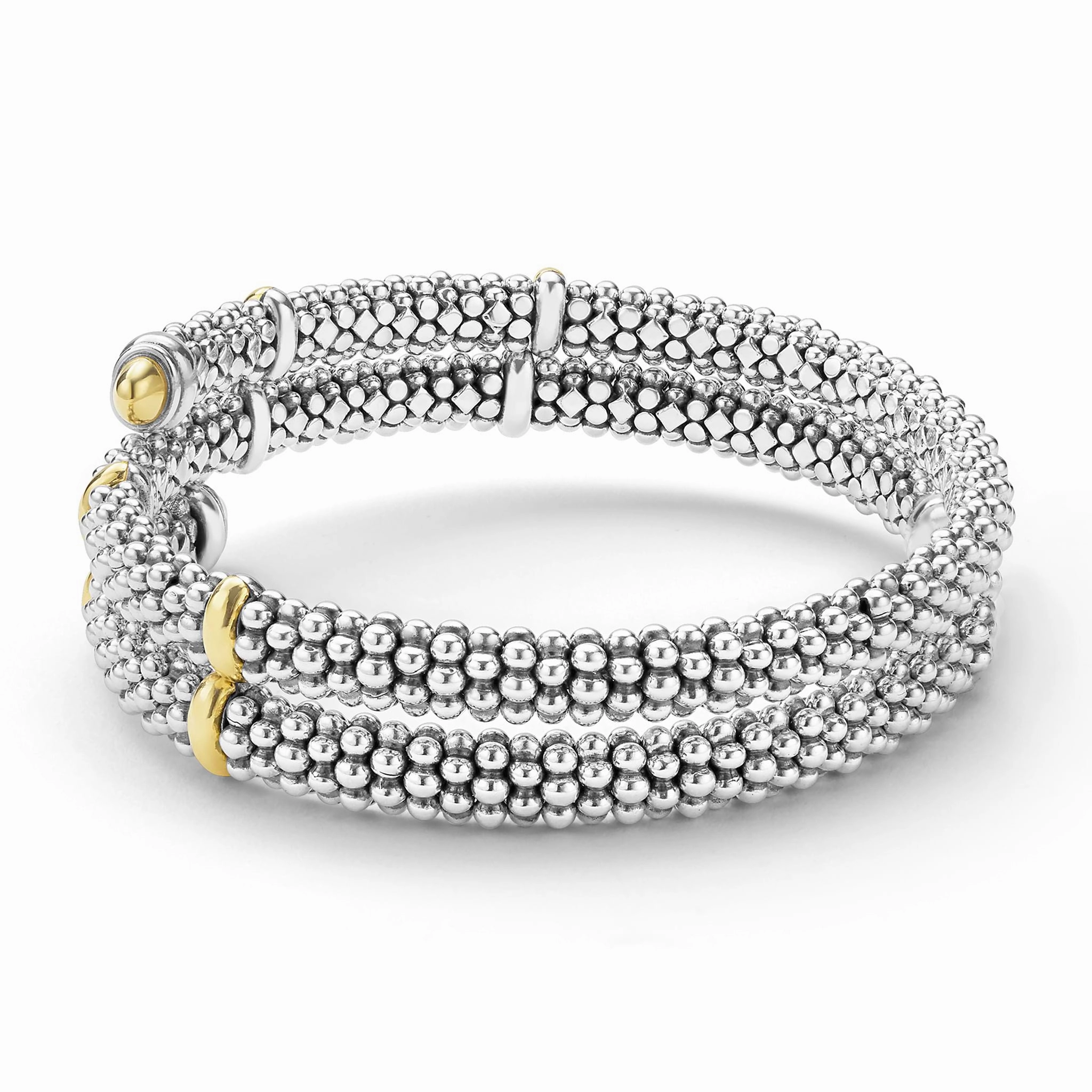Signature Caviar Two-Tone Caviar Versa Wrap Bracelet
