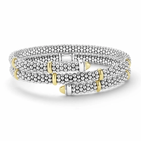 Signature Caviar Two-Tone Caviar Versa Wrap Bracelet